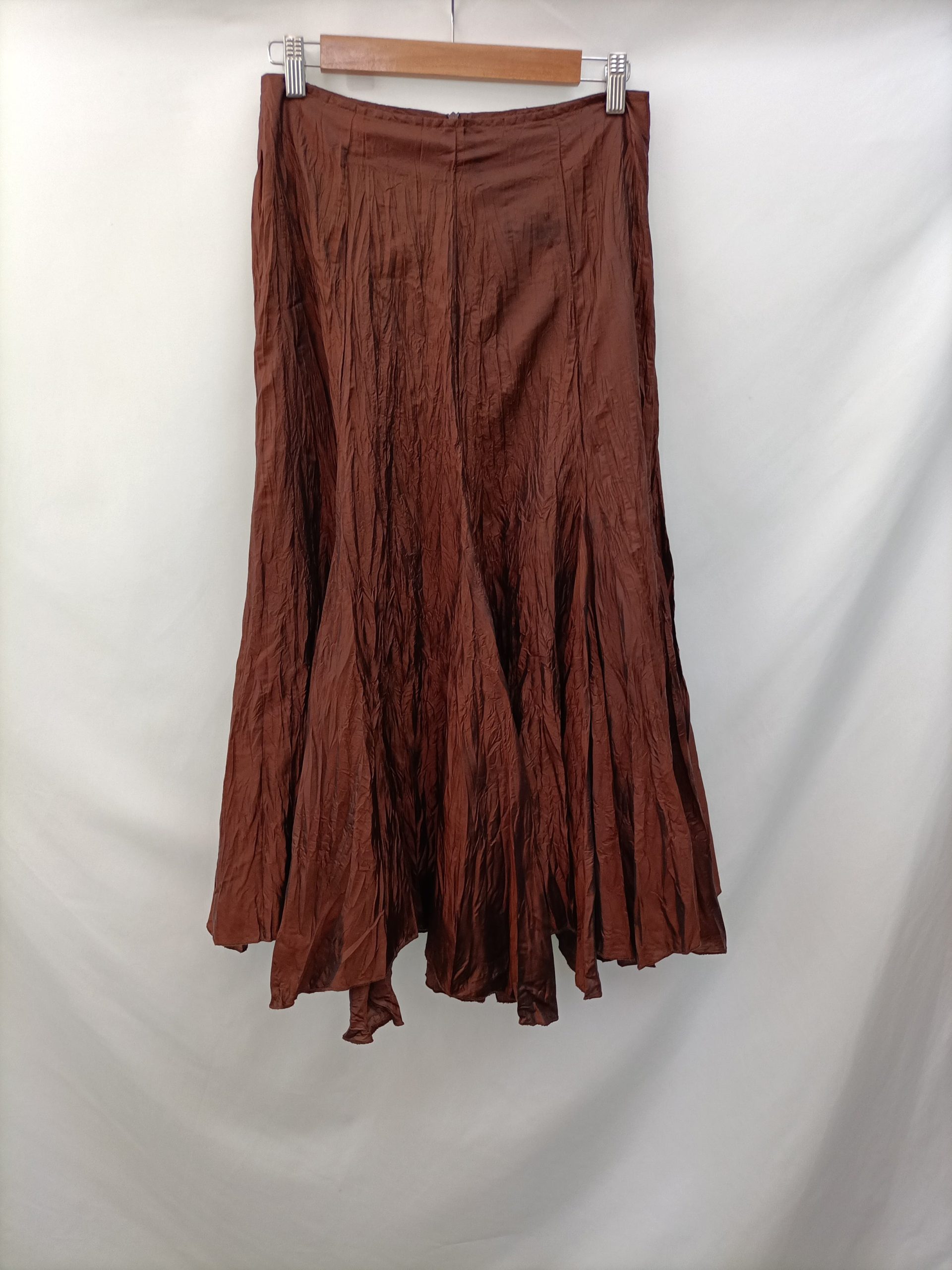 ADOLFO DOMINGUEZ.Falda midi tejido fruncido T.38