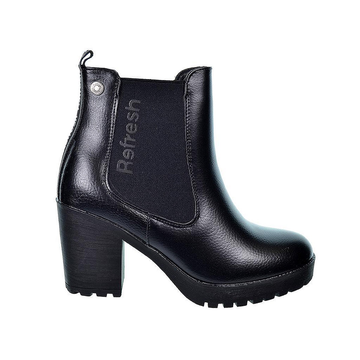 170063 Refresh Botín Acolchado Cremallera Elástico Tacón Mujer