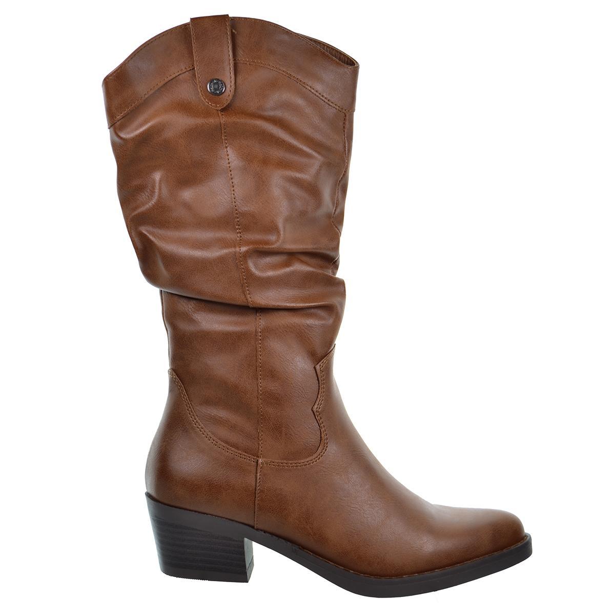 171412 Refresh Botín Cowboy Textil Tacón Ancho Mujer