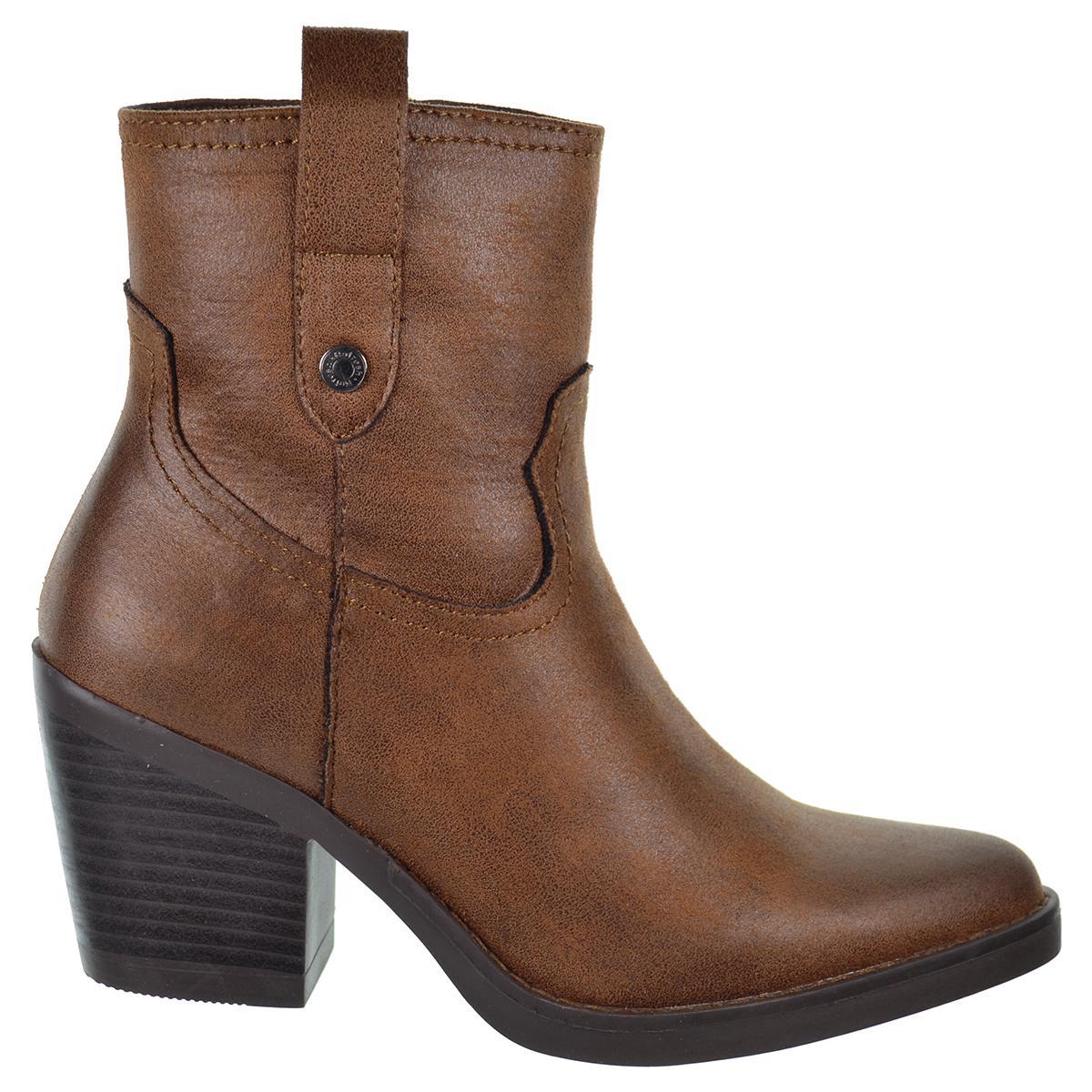 171488 Refresh Botín Cowboy Textil Tacón Ancho Mujer