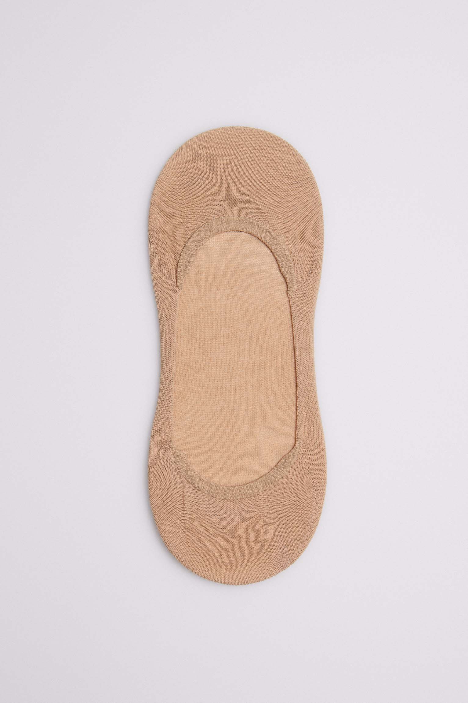 Pack 2 calcetines pinky invisibles algodón beige