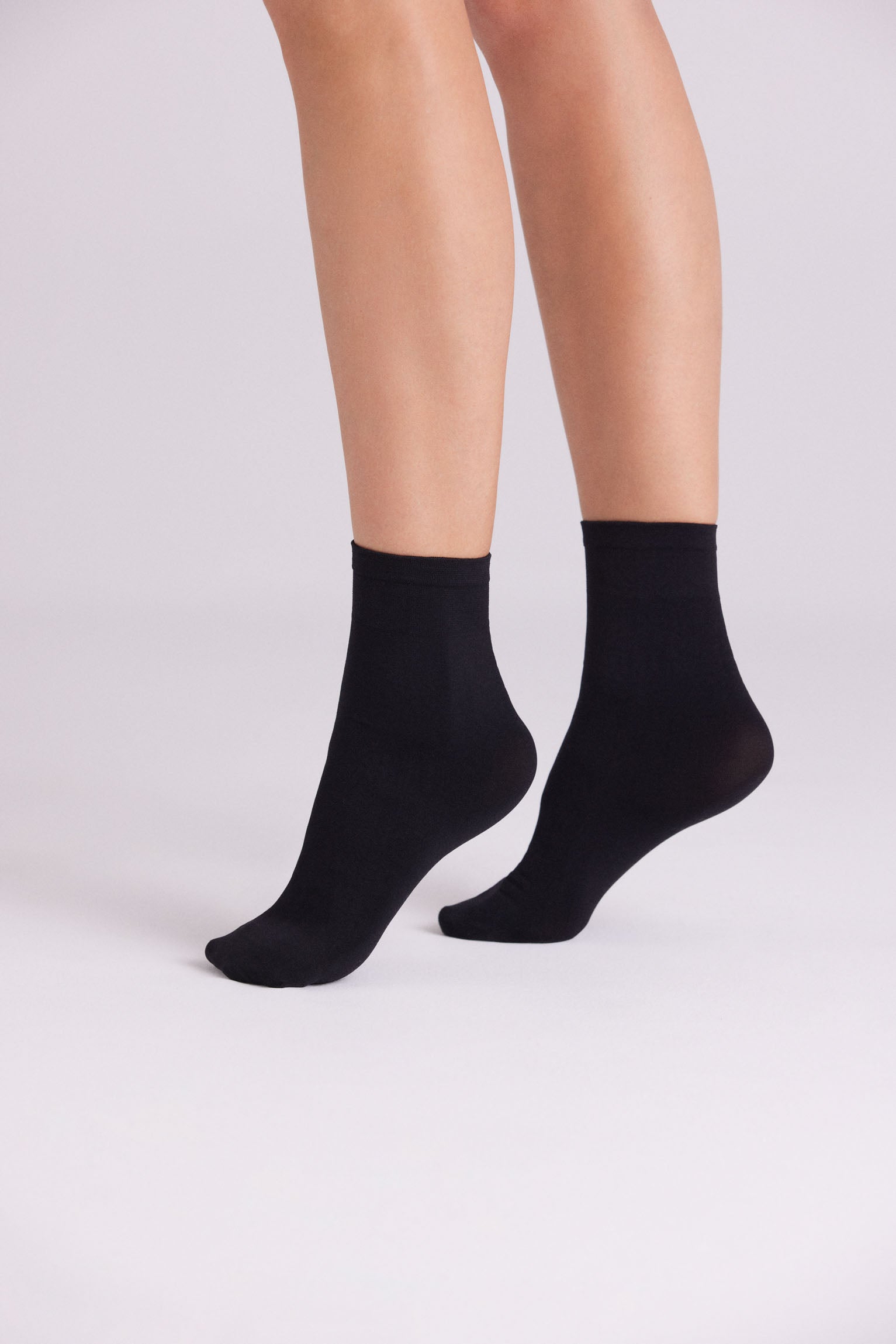 Pack 2 medias tobillera 70 denier negro