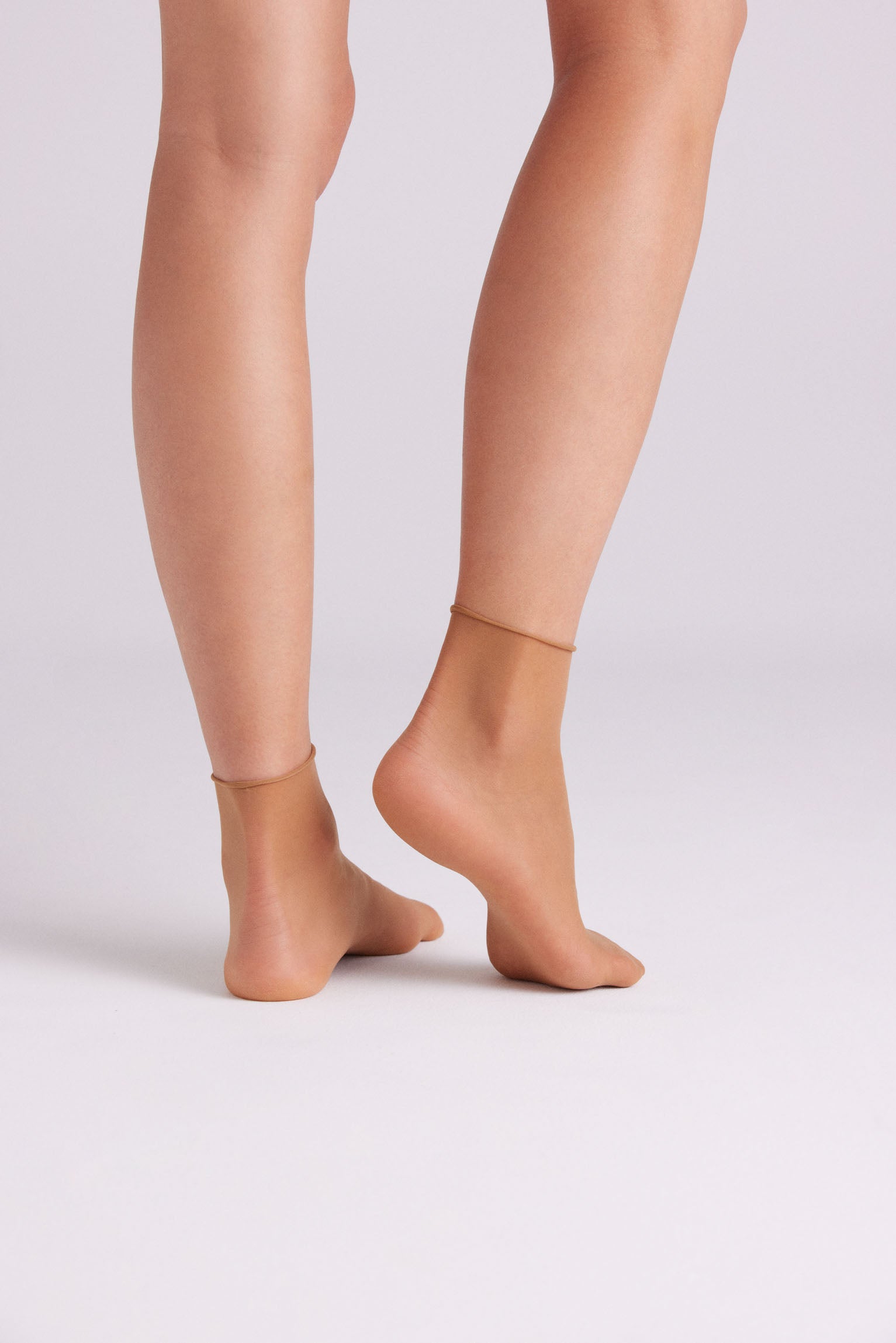 Pack 2 medias tobillera 10 denier natural