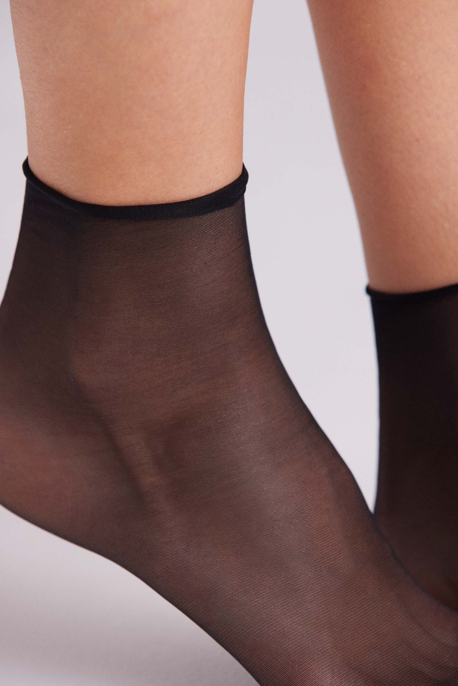 Pack 2 medias tobillera 10 denier negro