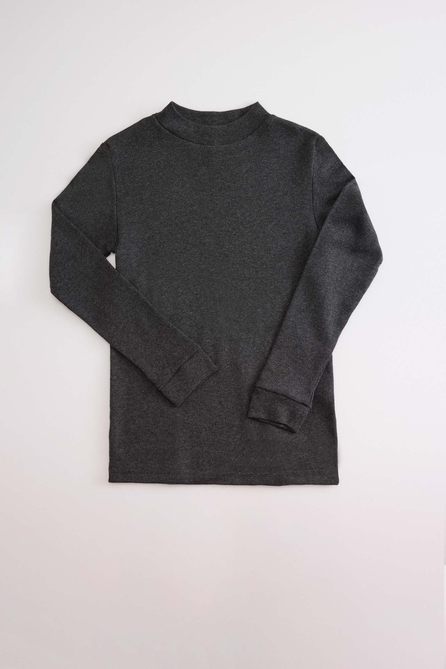 Camiseta cálida manga larga cuello semicisne marengo