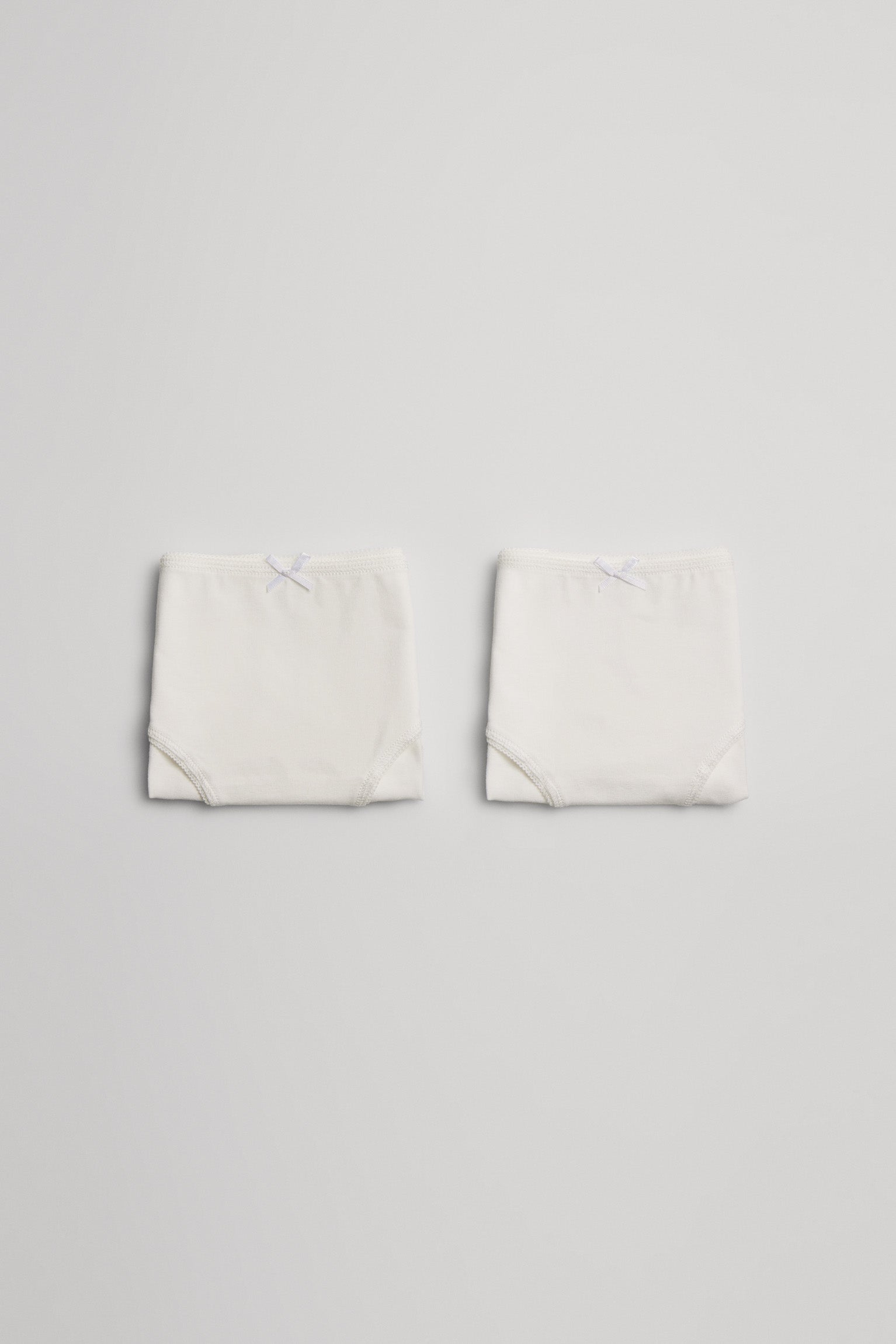 Pack de 2 braguitas de niña algodón con lazo blancas