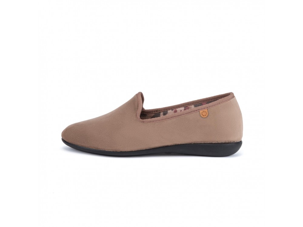 Zapatilla copete en terciopelo piedra 18401 La cadena