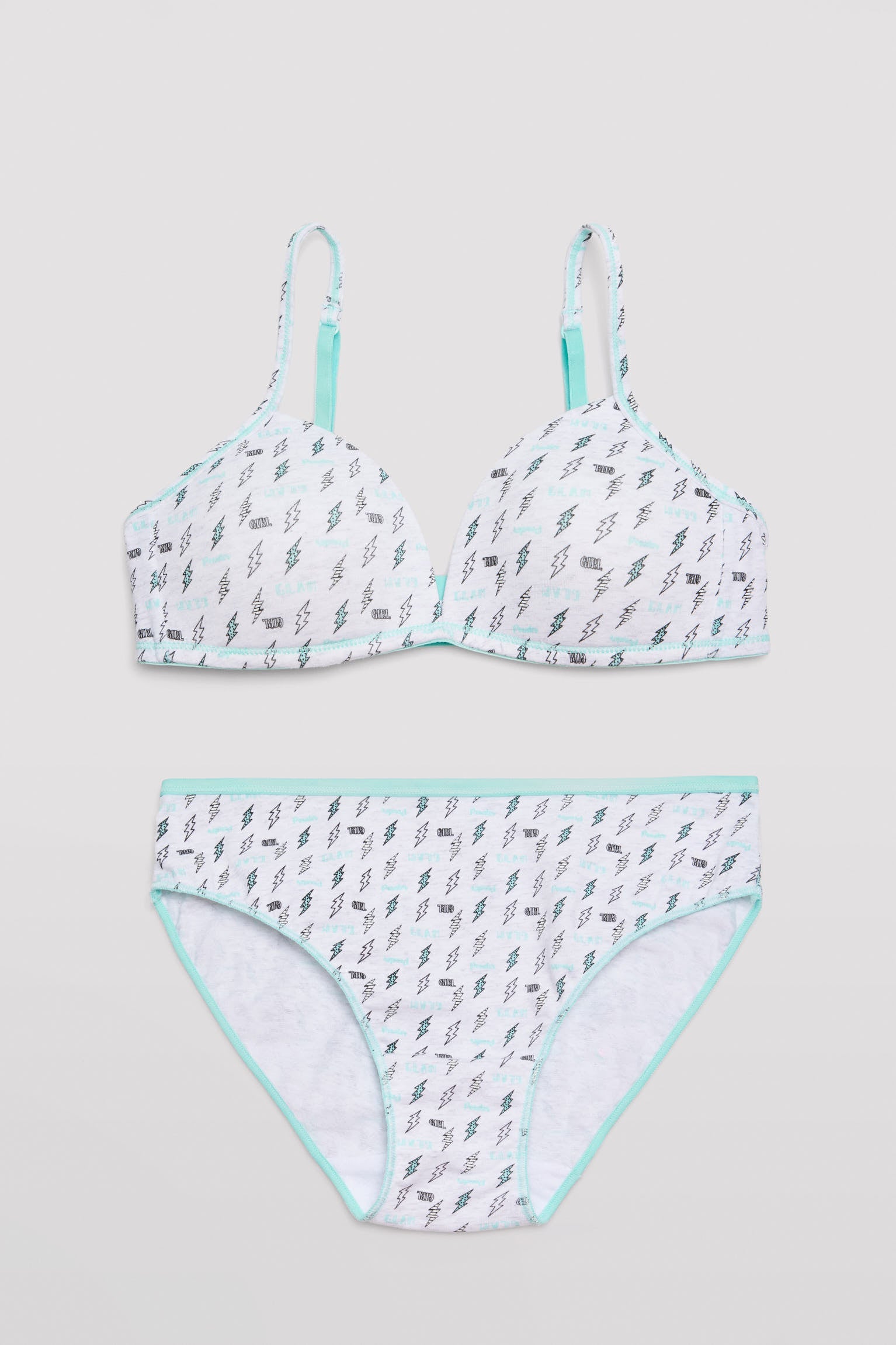 Conjunto sujetador y braga algodón estampado rayos