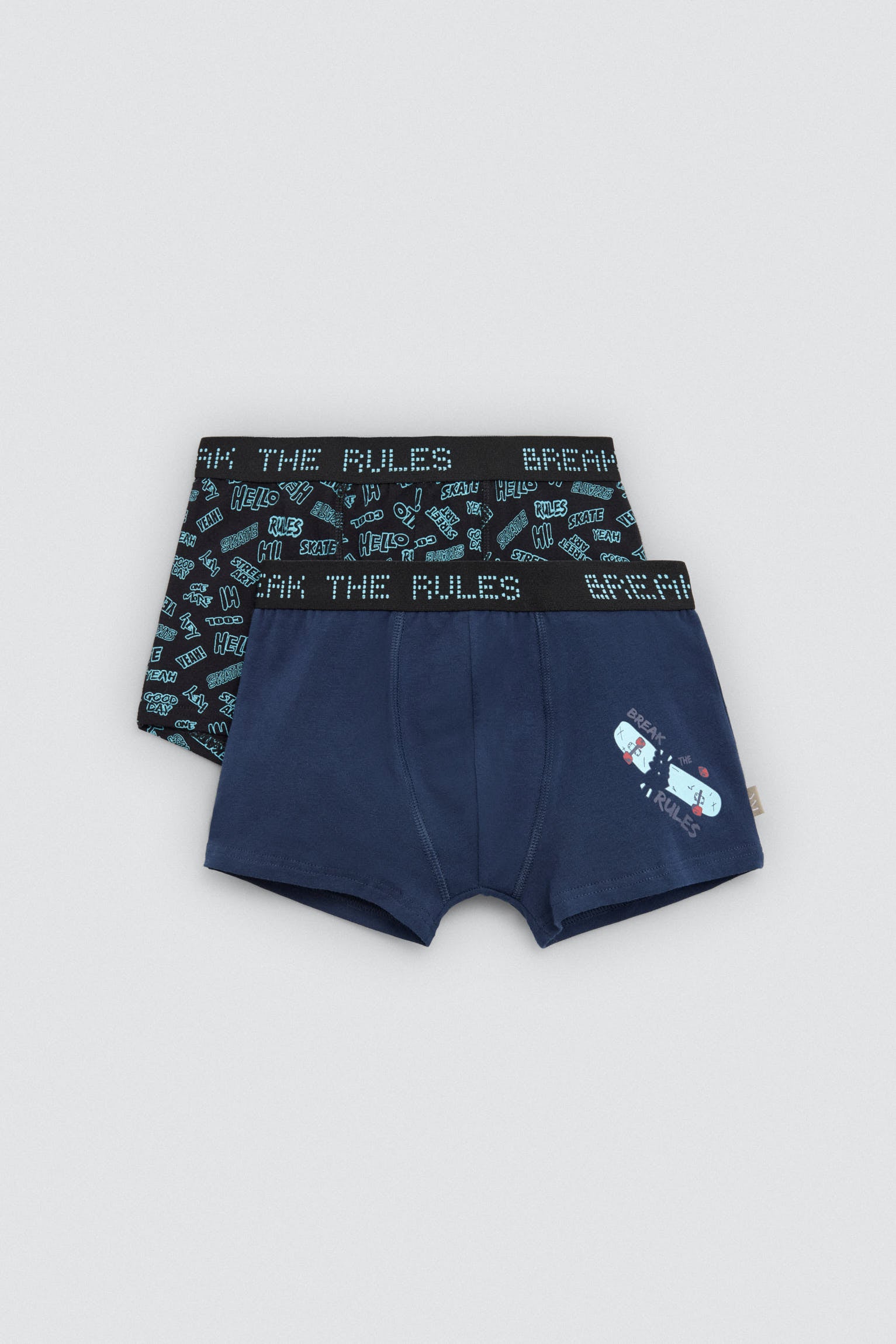 Pack 2 bóxers juveniles algodón estampados Skate