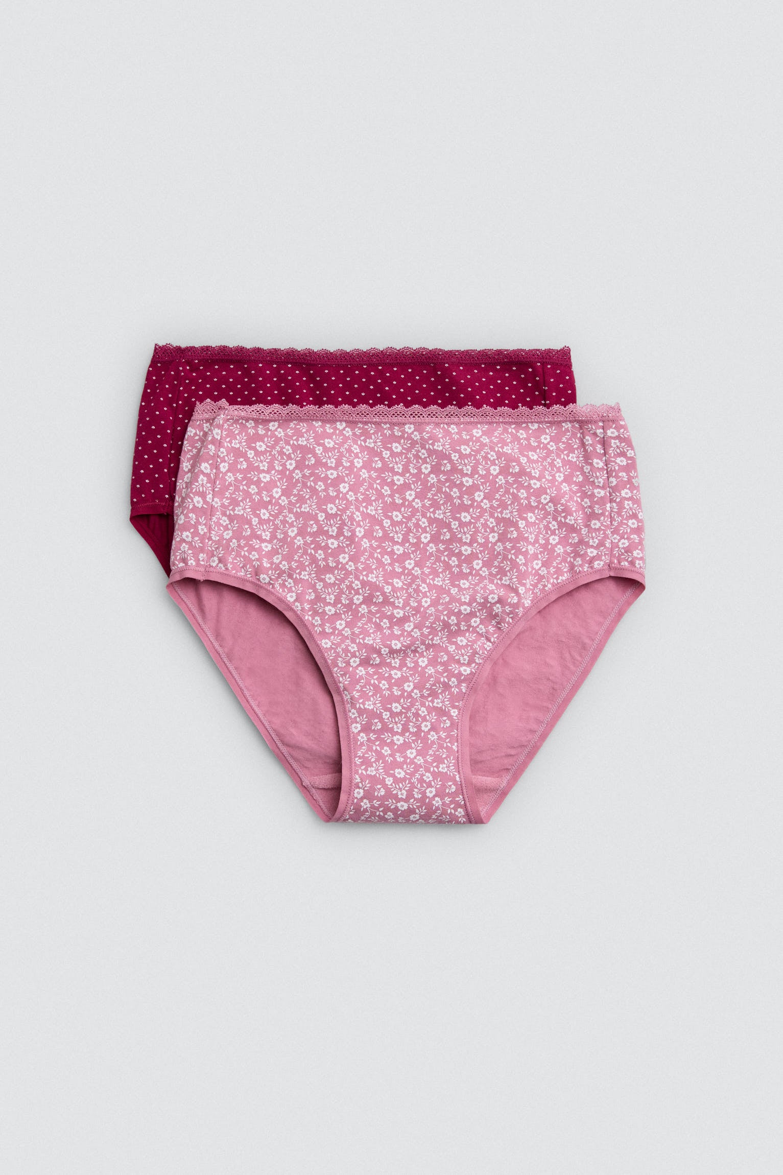 Pack 2 bragas altas estampados rosas