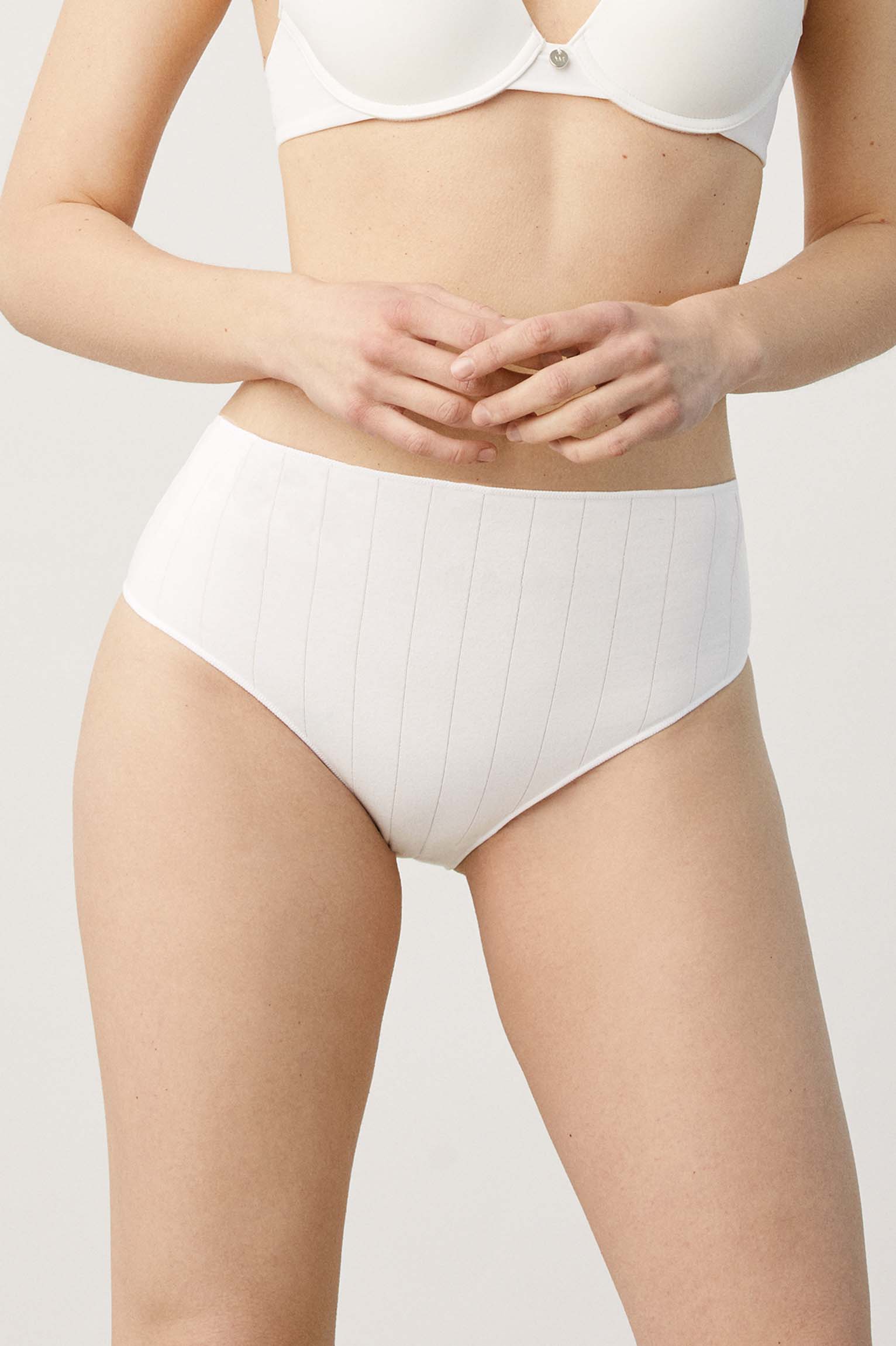 Braga alta canalé blanco