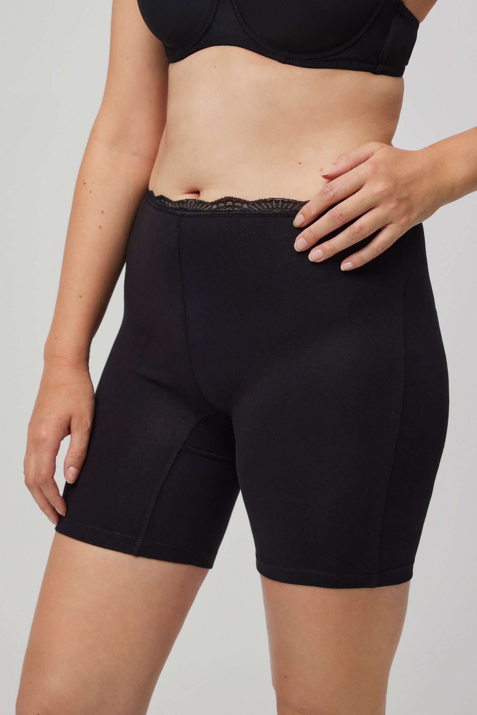 Culotte antirroce algodón negro