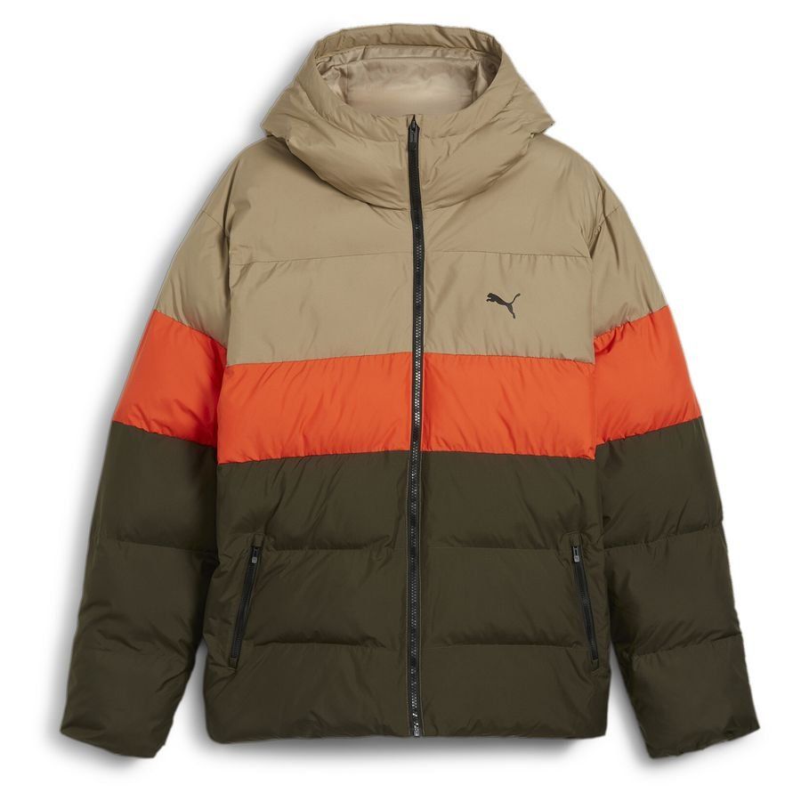 Chaqueta acolchada de poliéster oliva oscuro