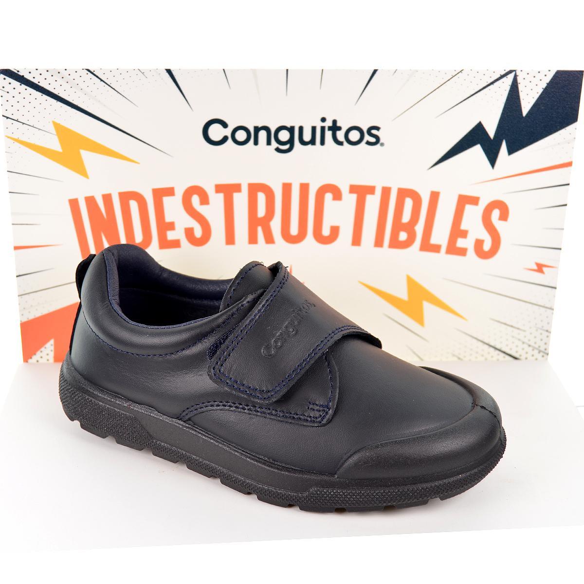 200002 Conguitos Zapato Colegial Piel Lavable Velcro Niño