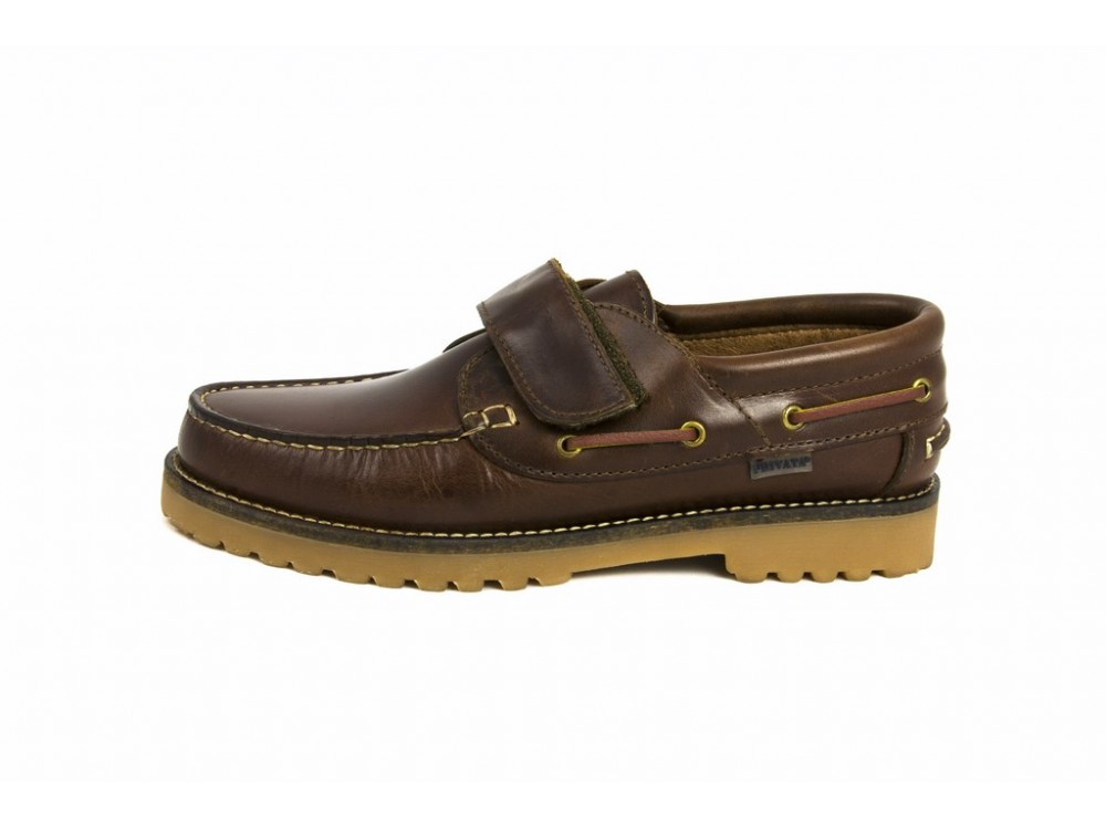 Nautico piel marrón de velcro Jeromín