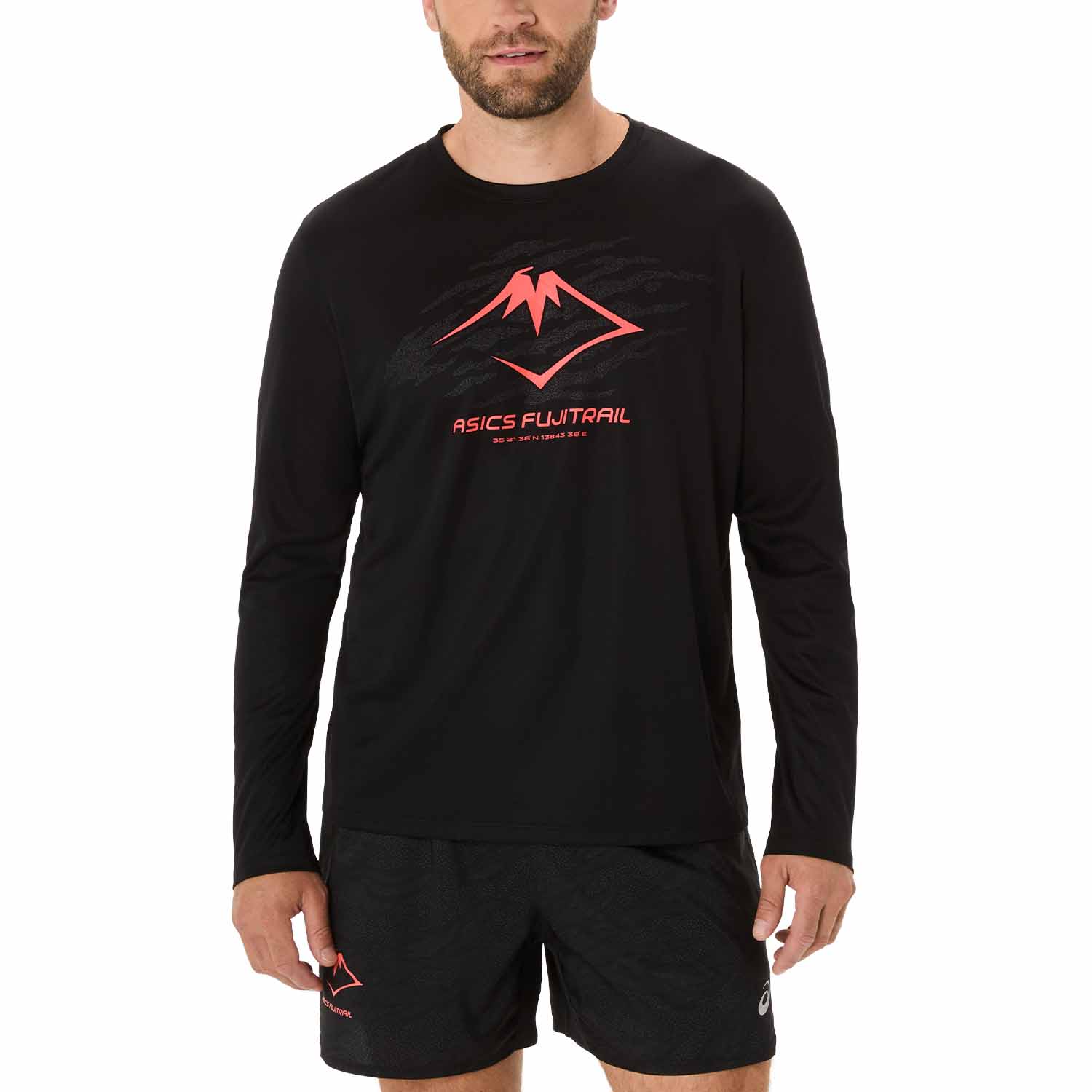 ASICS Fujitrail Logo Camisa Performance Black/Carbon/Coral Reef