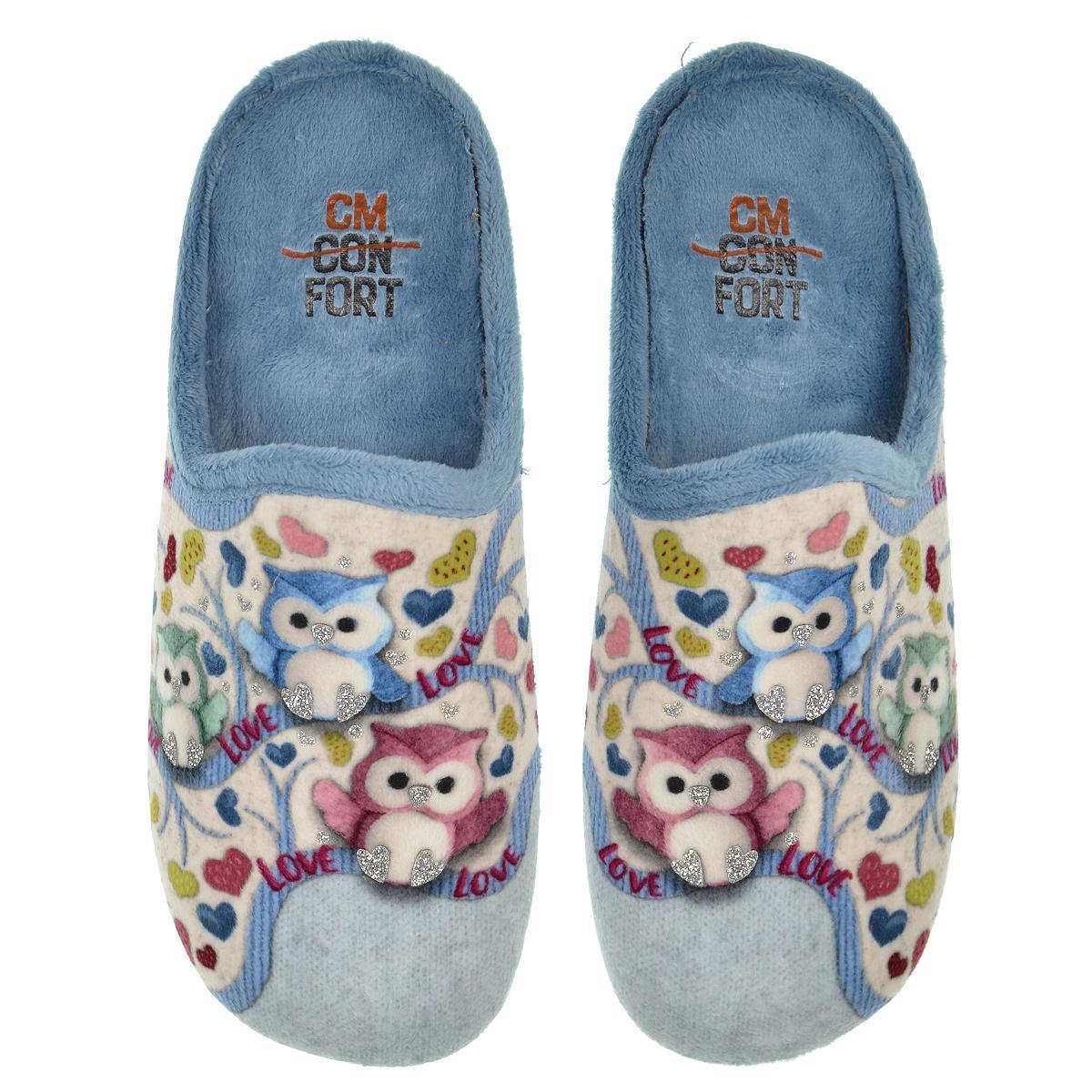 20186 Cmconfort Zapatilla Casa Acolchada Suela Goma Mujer