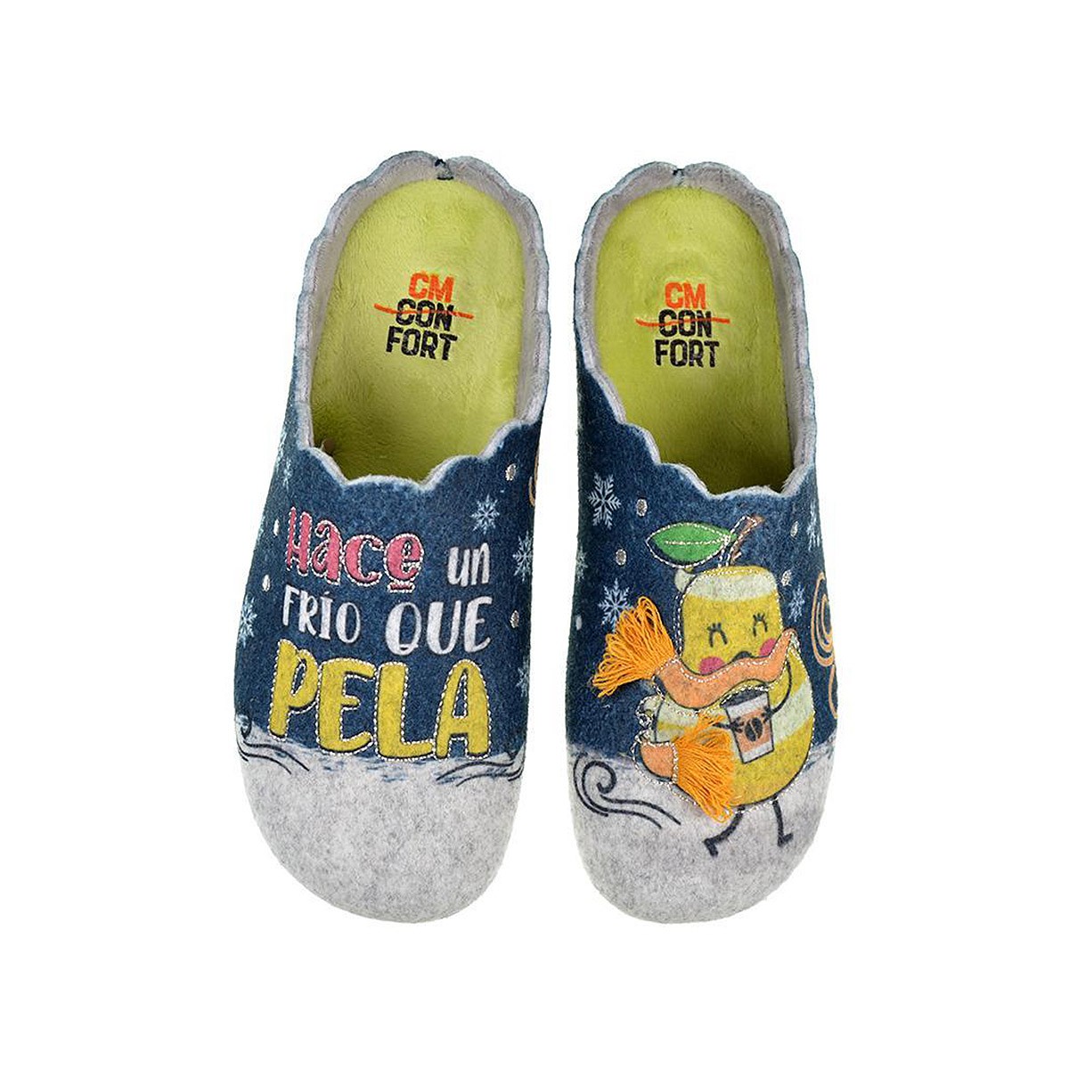 20361 CMConfort Zapatilla Casa Textil Acolchada Mujer