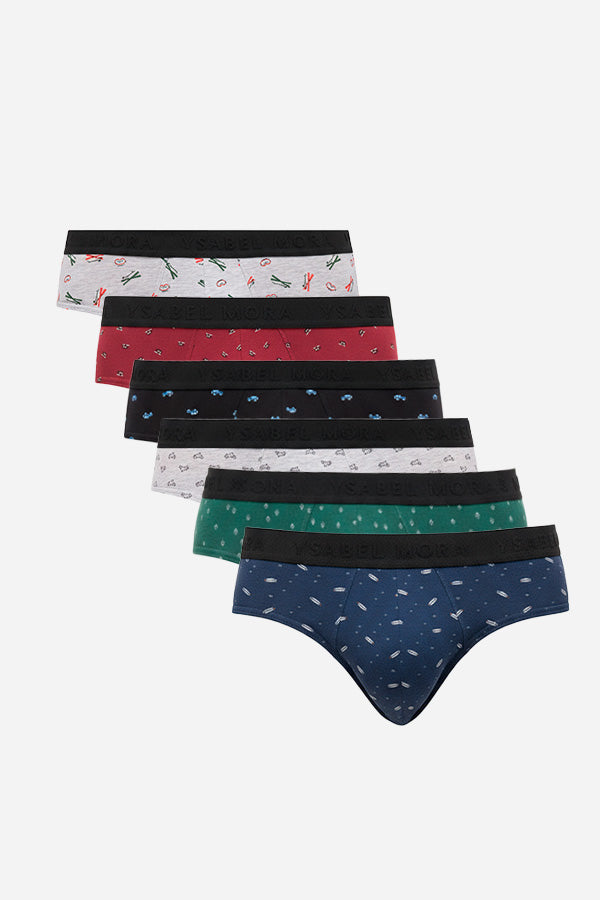 Pack 6 slips estampados