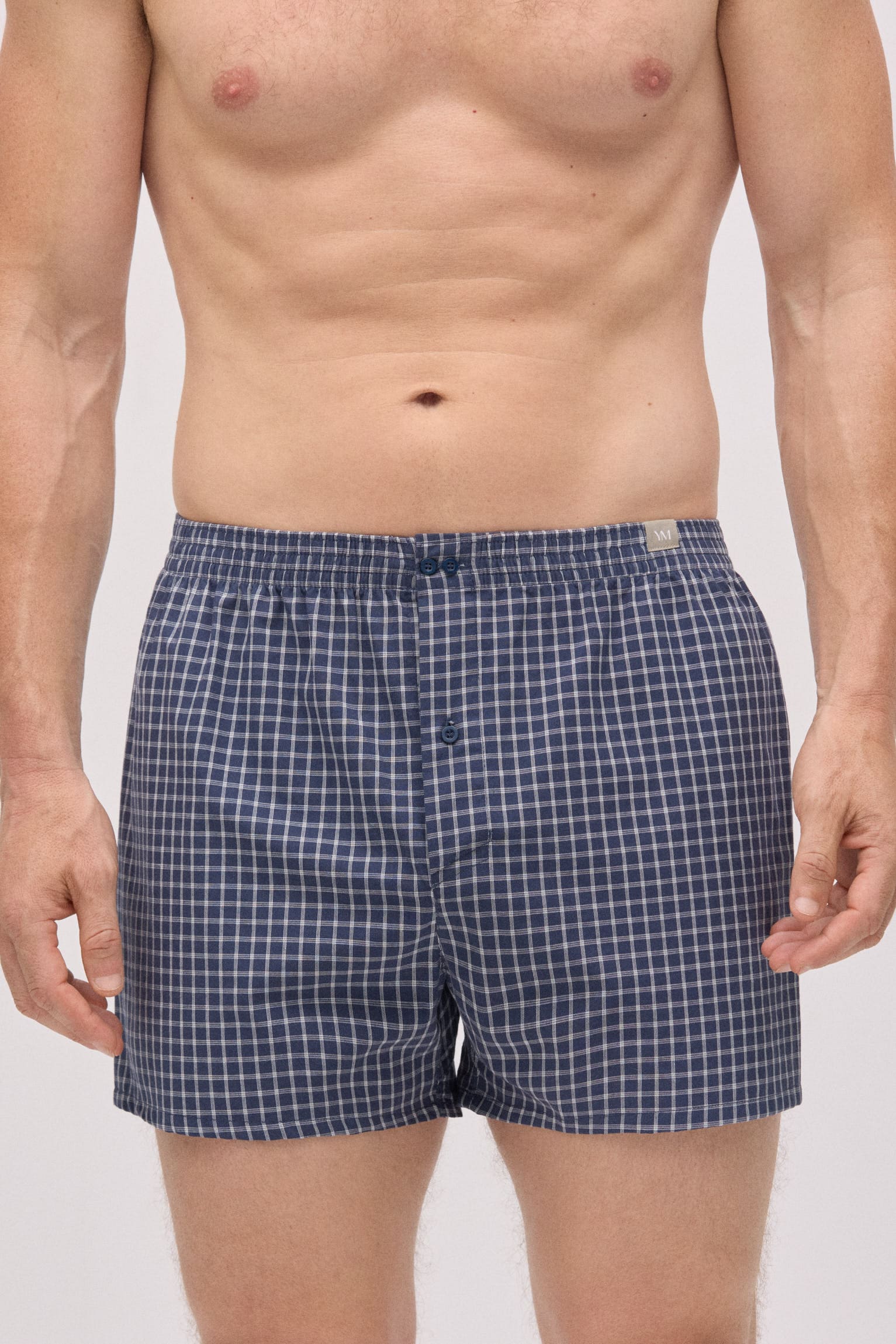Bóxer tela abertura algodón estampado cuadros