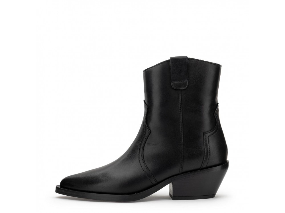 Botín cowboy piel negra 2072 de Alpe