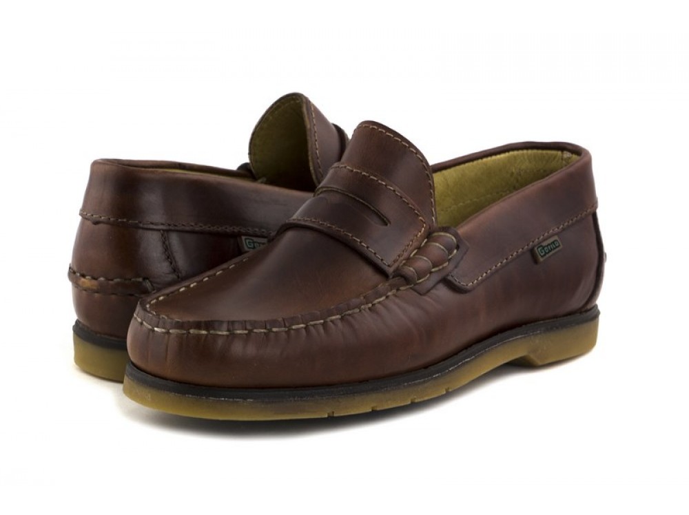Mocasín/Náutico piel marrón Gorila