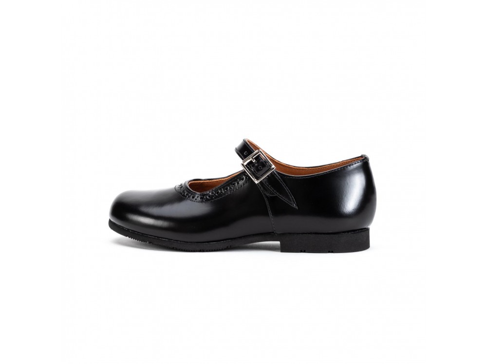 Mercedita hebilla piel negro brillante 219 Jeromín