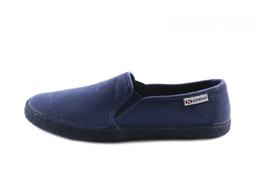 Zapatilla de lona azul con elásticos Superga