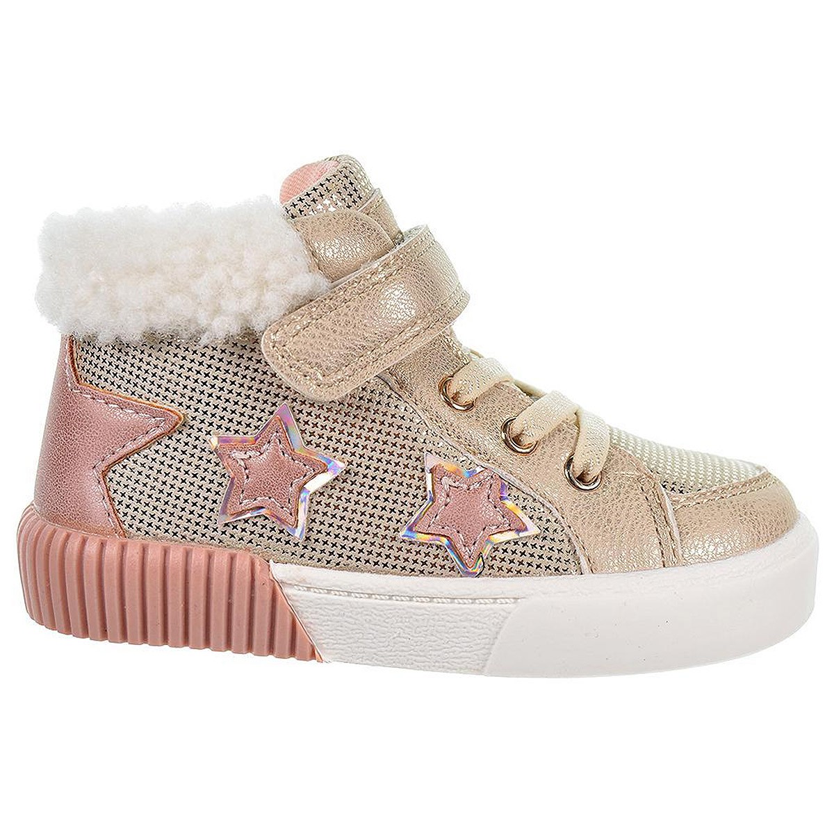 2201 Crecendo Botín Acolchado Borreguillo Cordones Velcro Niña