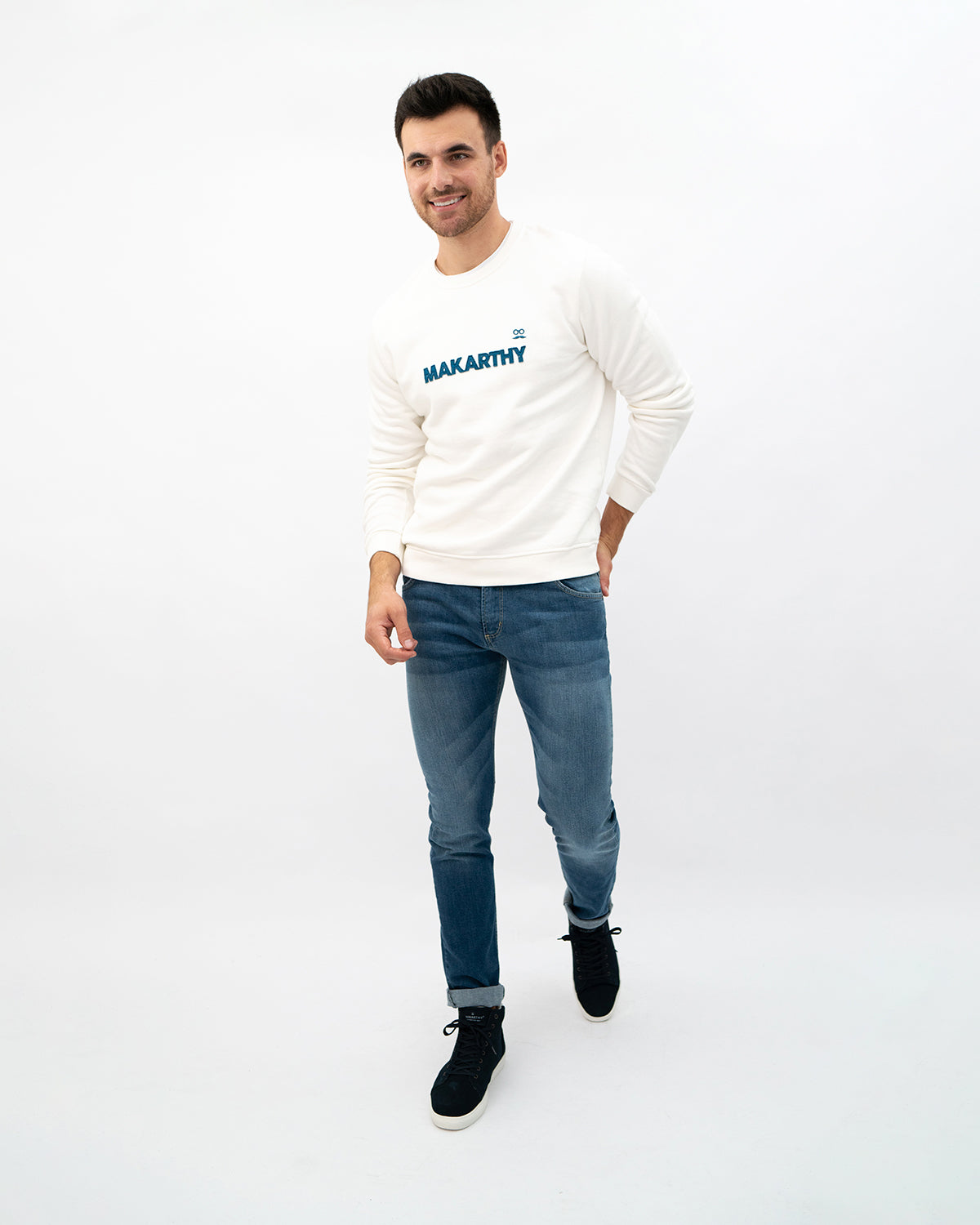 Sudadera Overlock Blanco