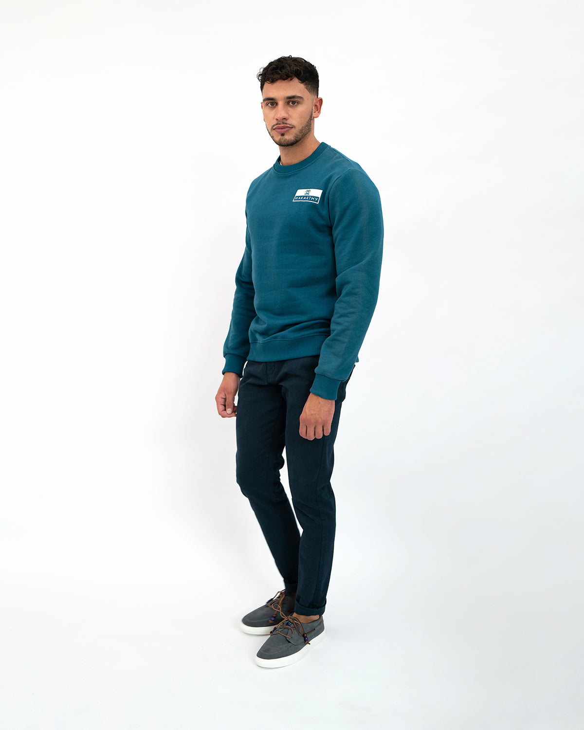 Sudadera Parche Contraste Azul De Prusia