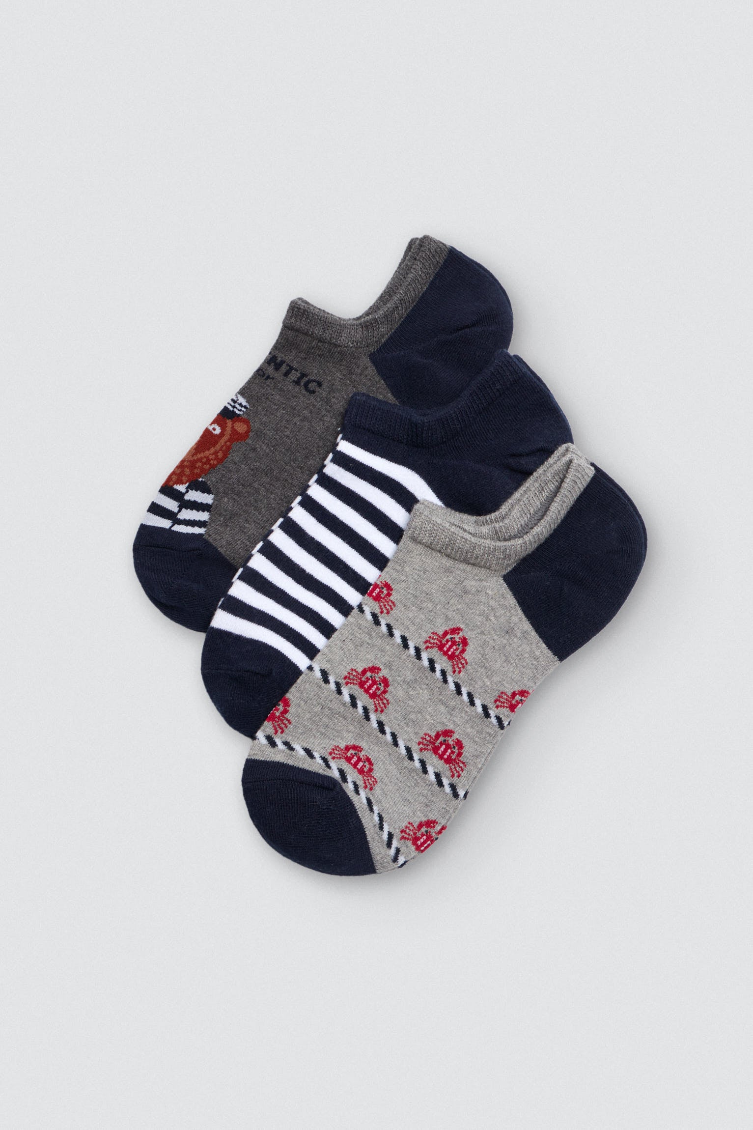 Pack 3 calcetines pinkies hombre estampados marineros