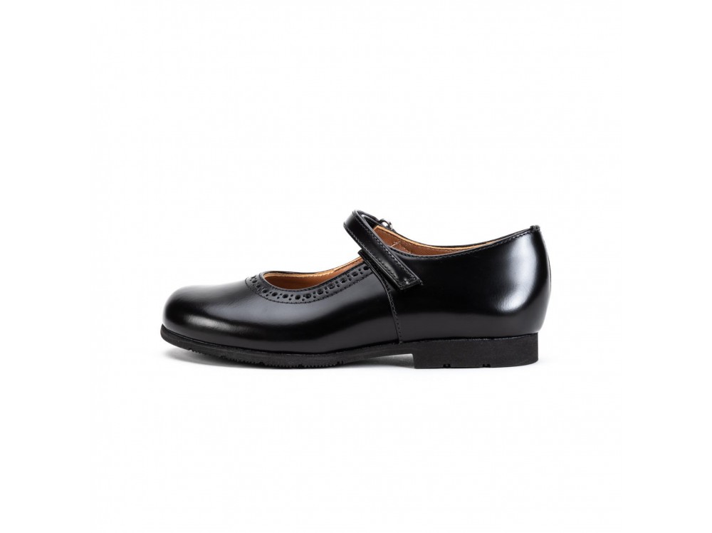 Merceditas velcro piel negro brillante 225 Jeromín