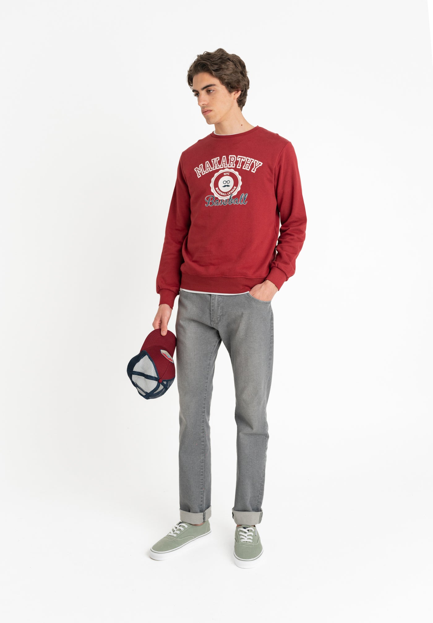 Sudadera Baseball Granate