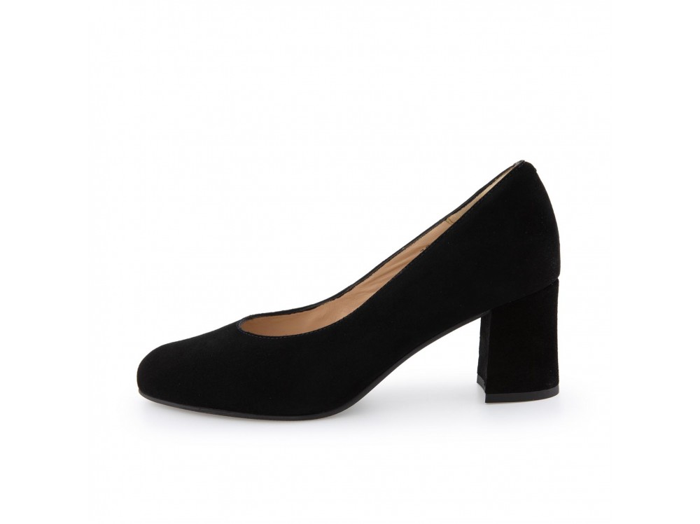 Zapato de salón con tacón serraje negro 235225 de Piesanto