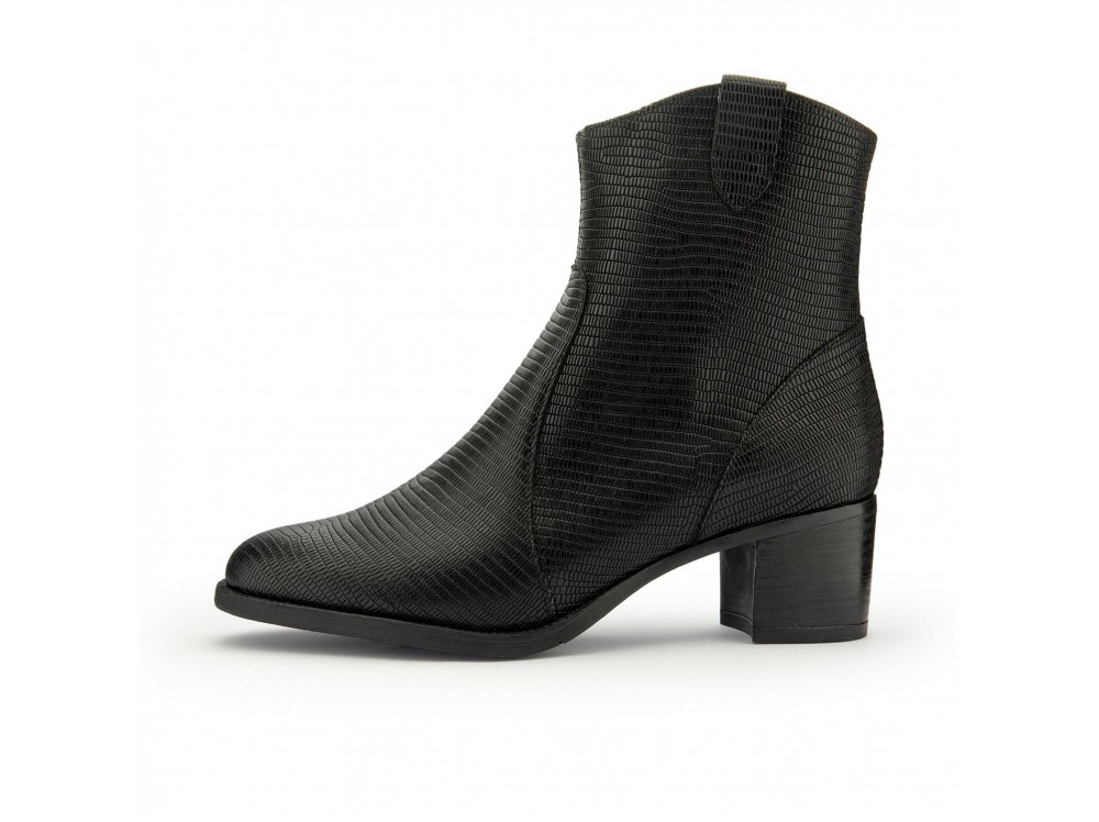 Botín piel negra grabada 235449 de PieSanto