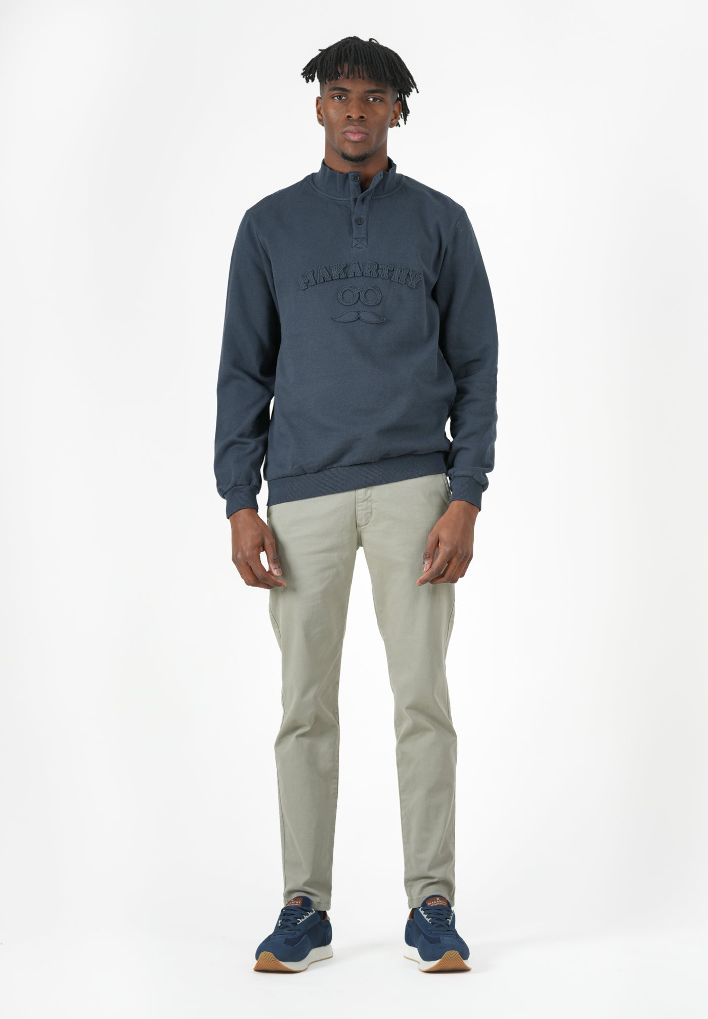 Sudadera Long Patch Azul Petróleo