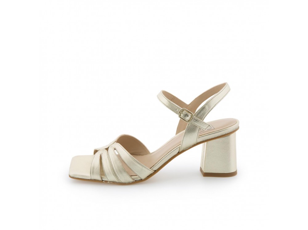 Sandalia de tacón champán 24048 de Joni