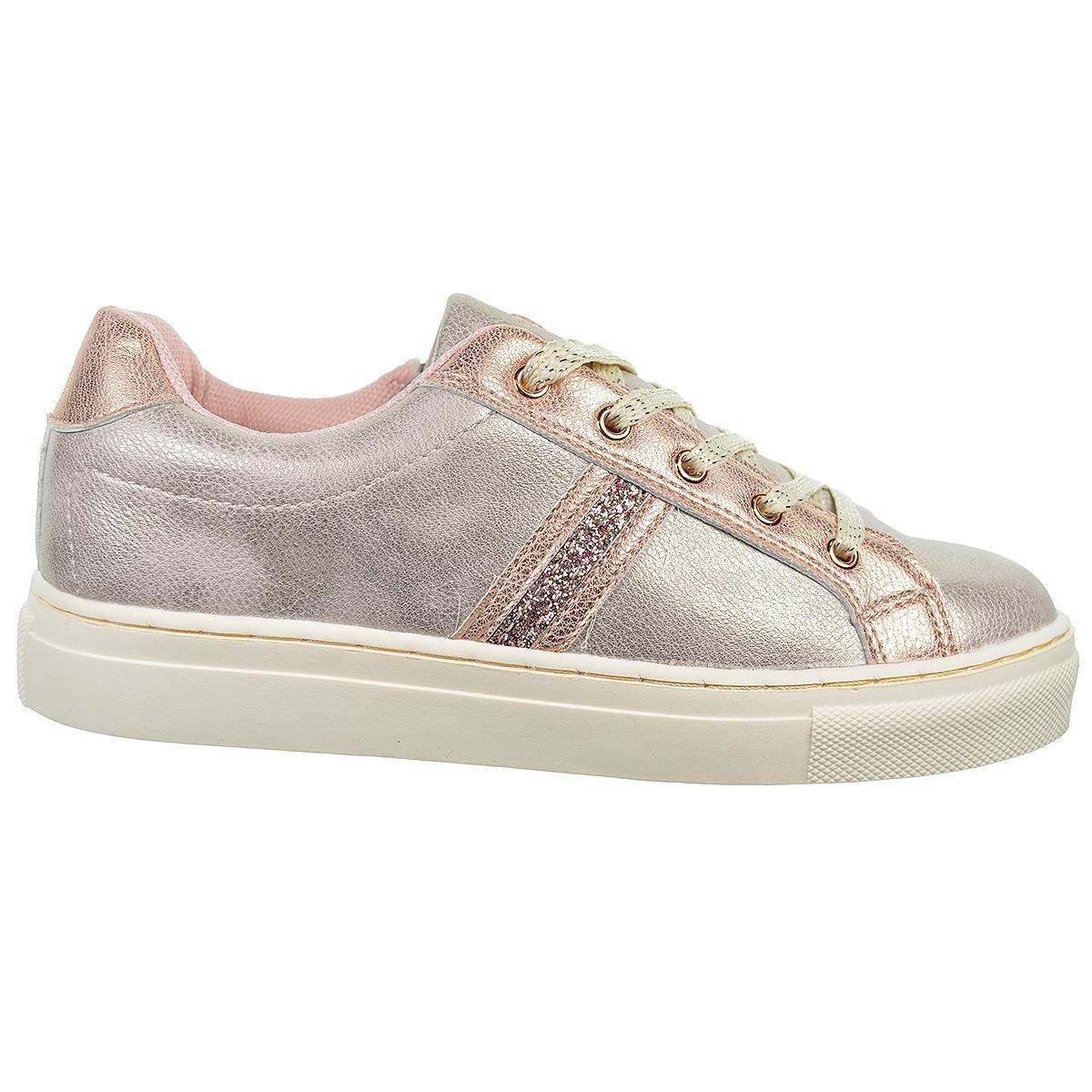 2412 Crecendo Sneaker Metalizado Acolchado Cordones NIña