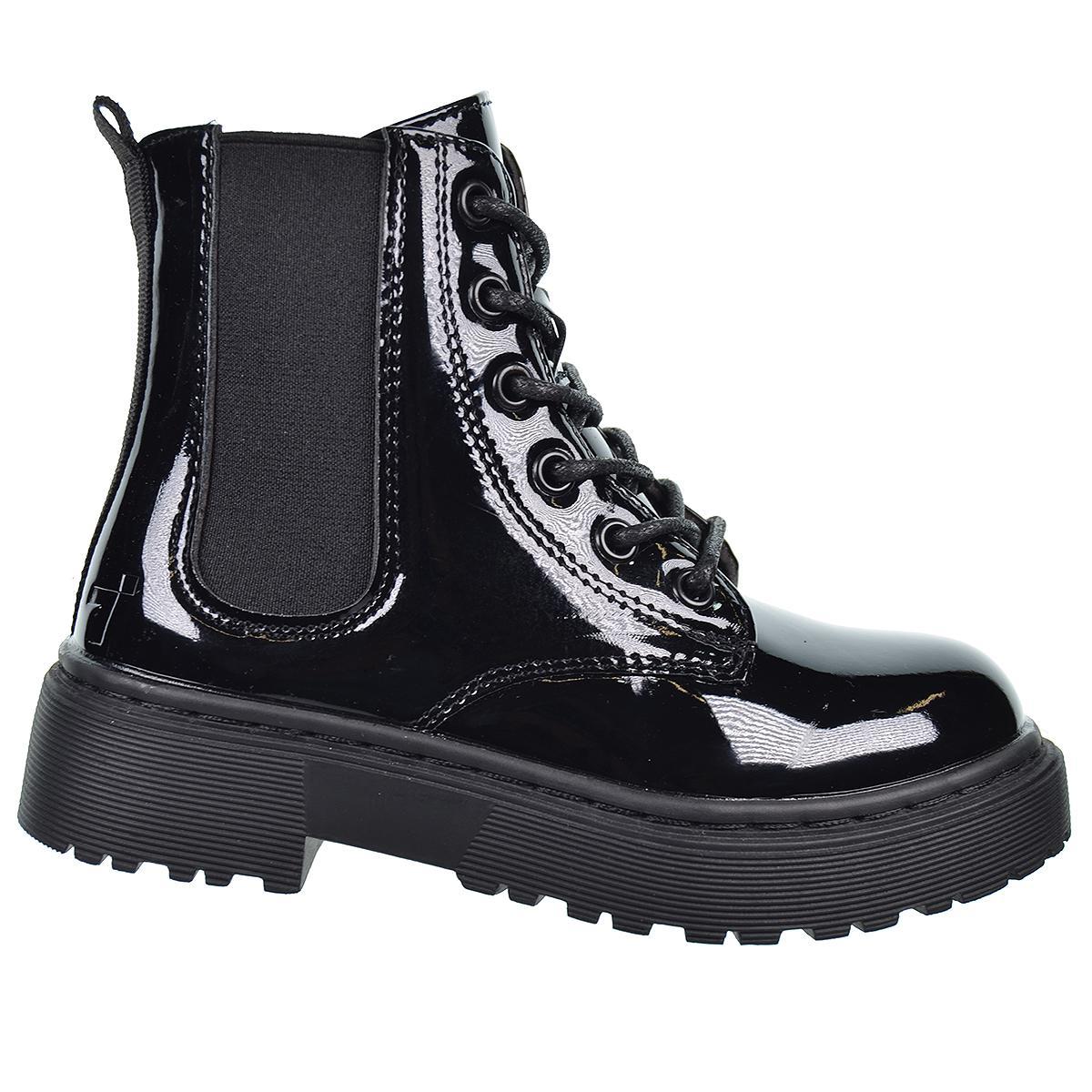 2427 Crecendo Bota Sintética Charol Acolchada Niña