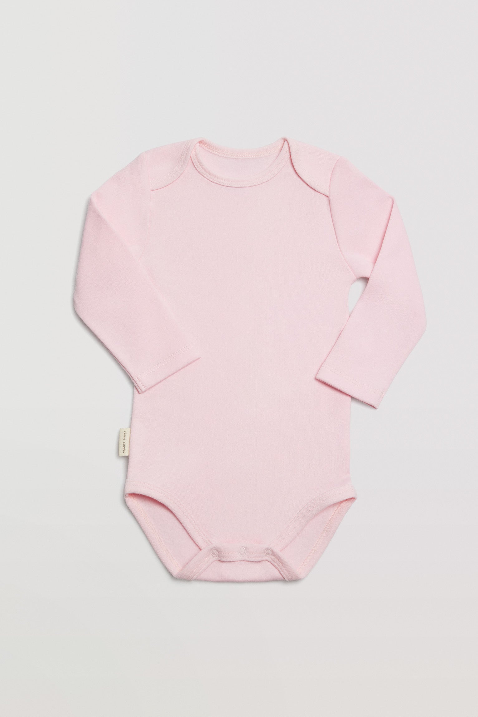Body bebé básico manga larga solapas rosa