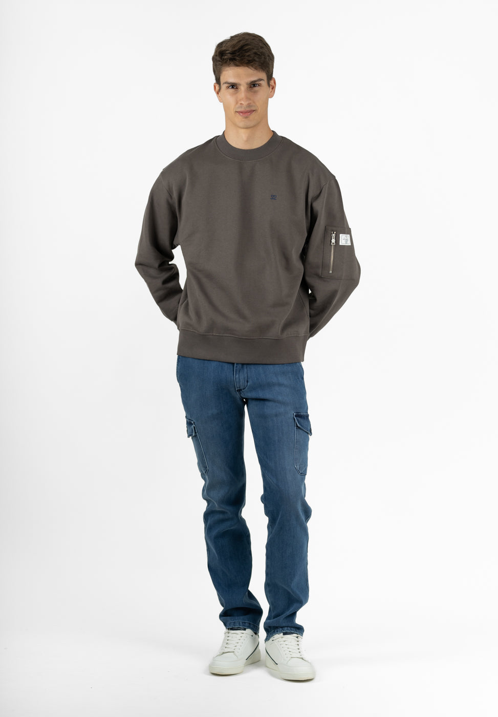 Sudadera Cuello Caja Bolsillo Carbón