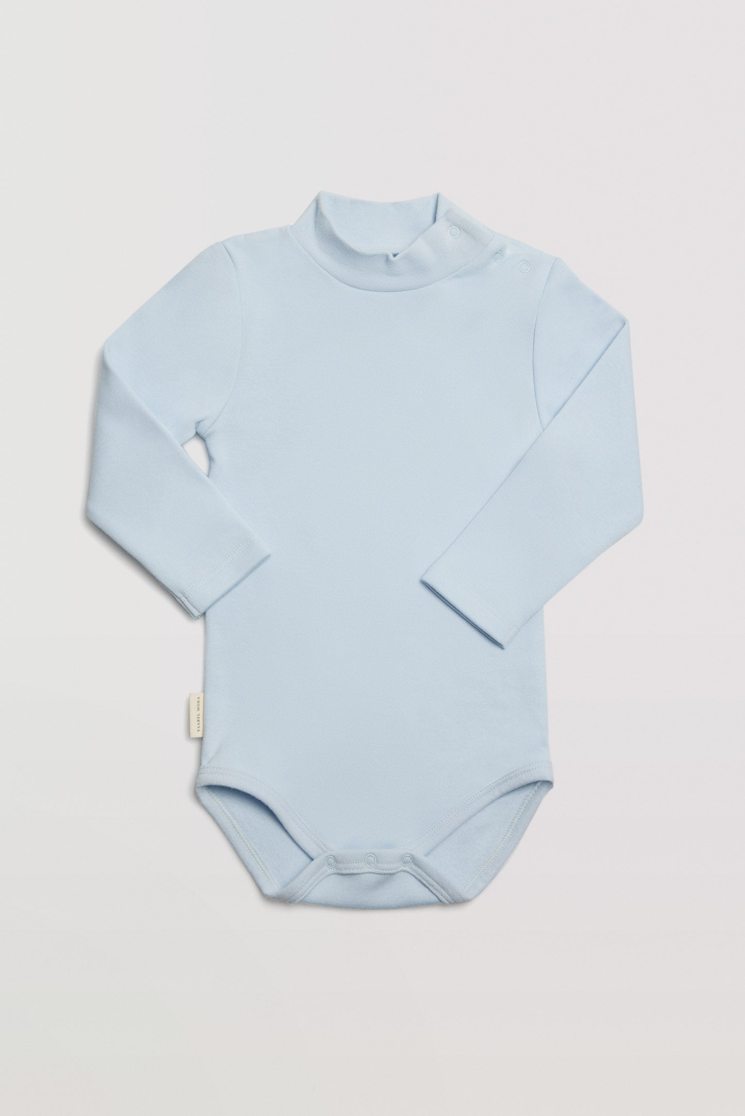Body bebé básico cuello alto celeste