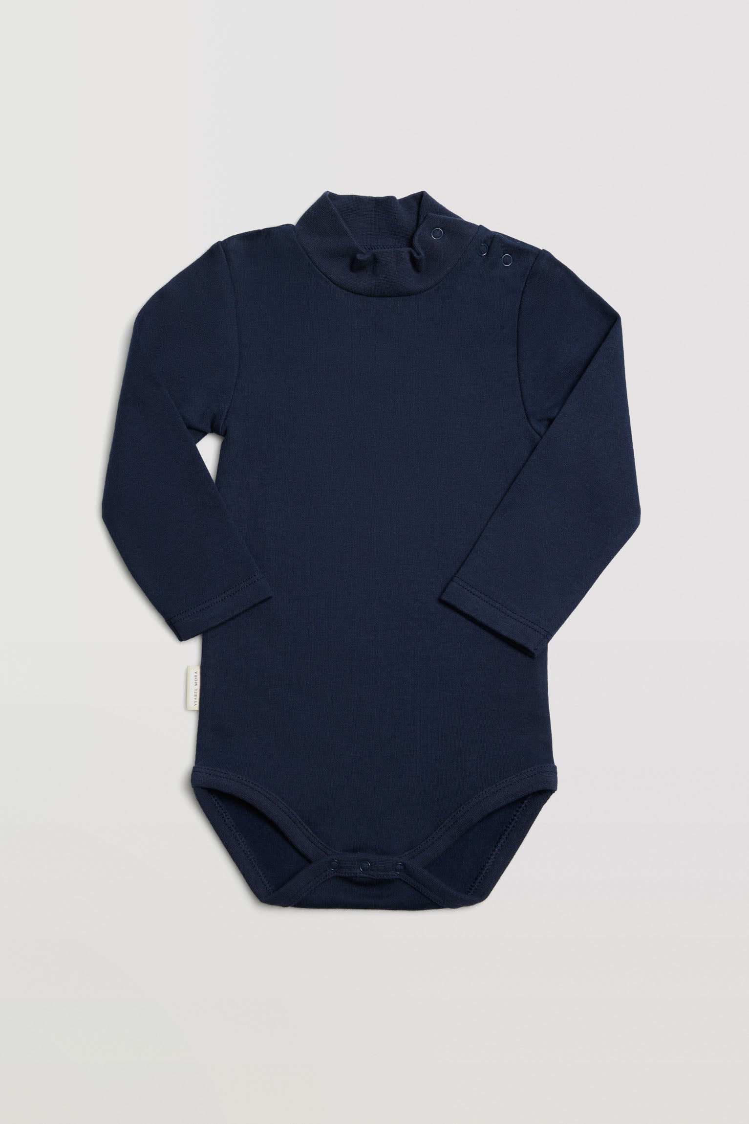 Body bebé básico cuello alto marino