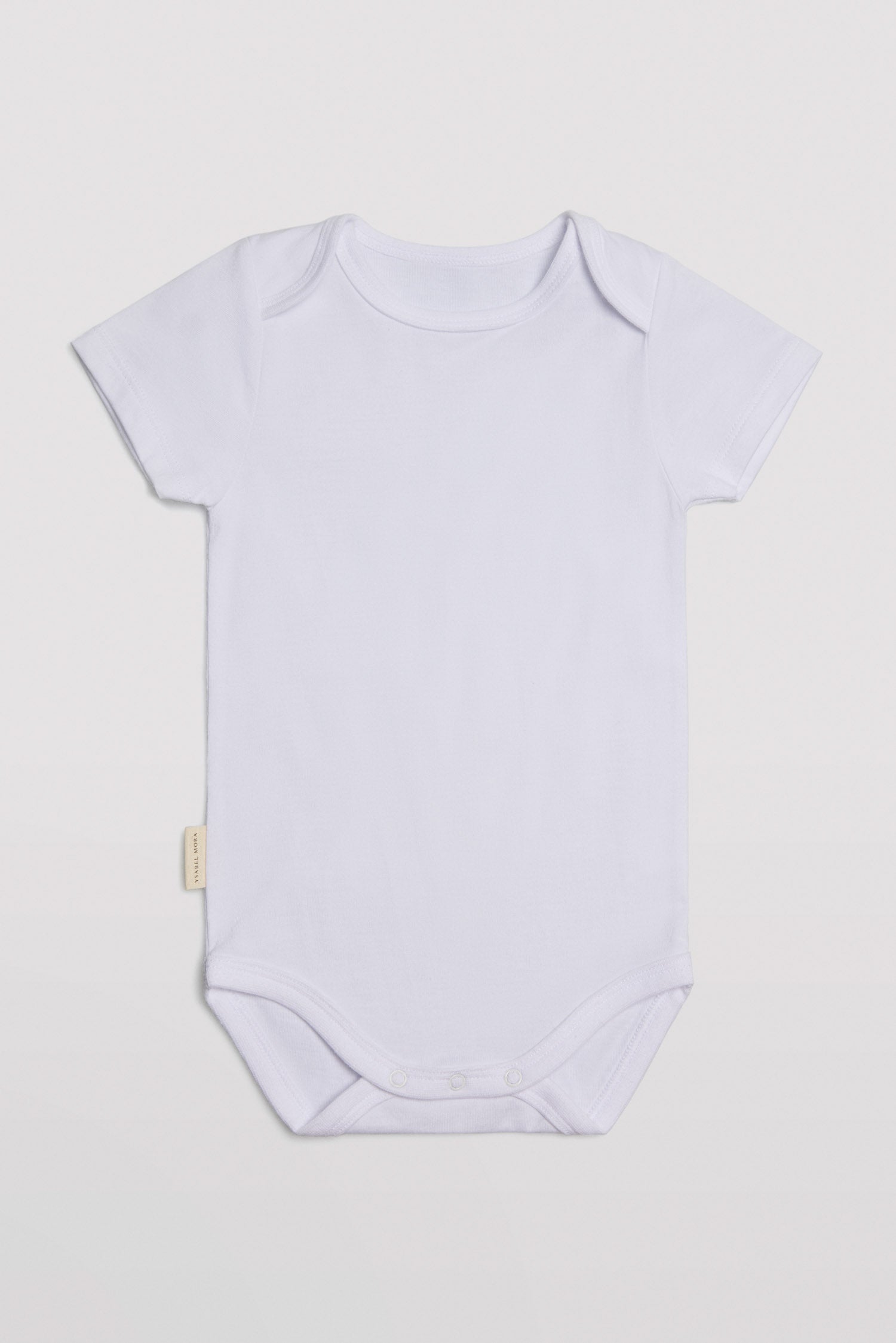 Body bebé básico manga corta solapas blanco