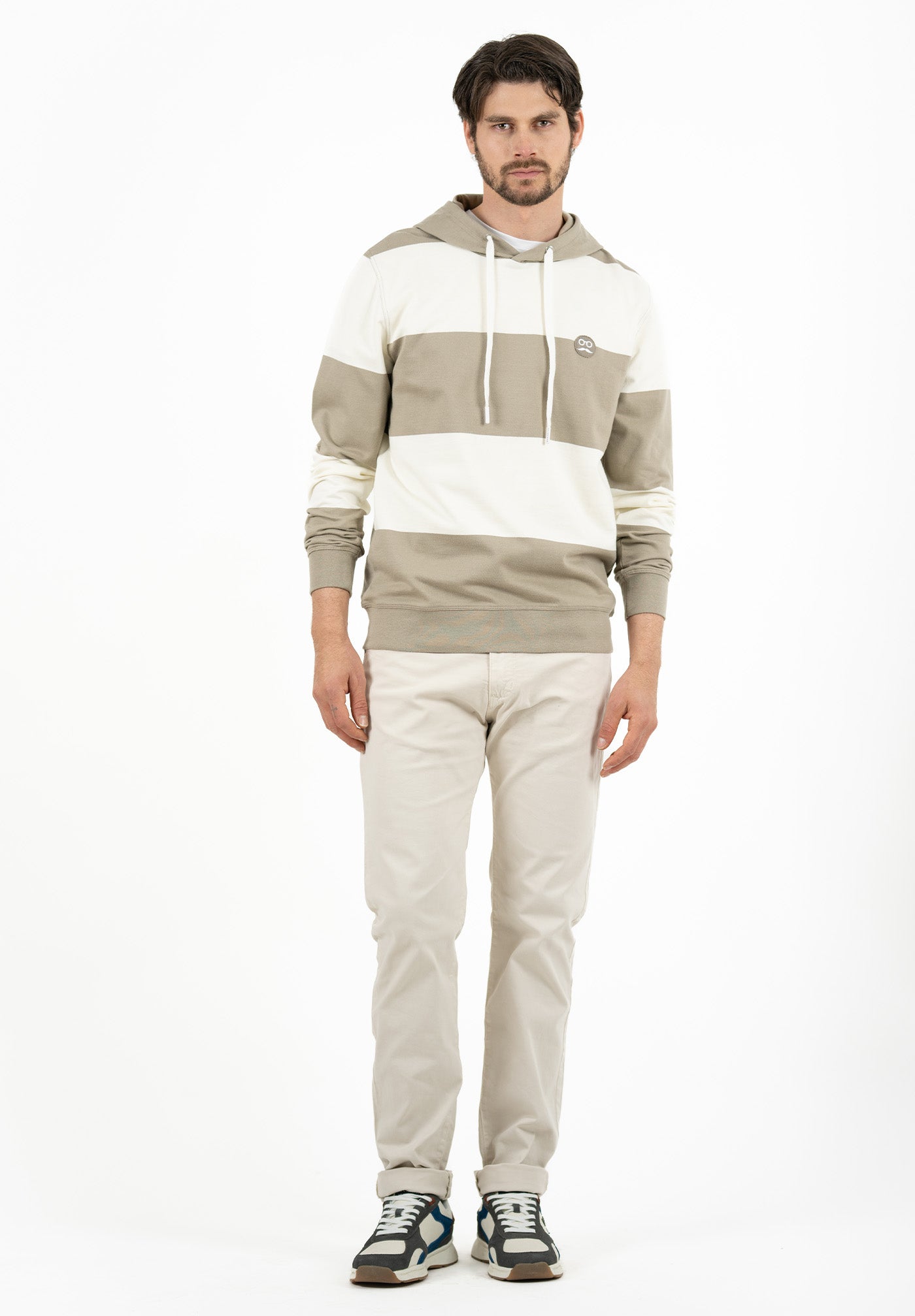 Sudadera Pocket Rayas Kaki