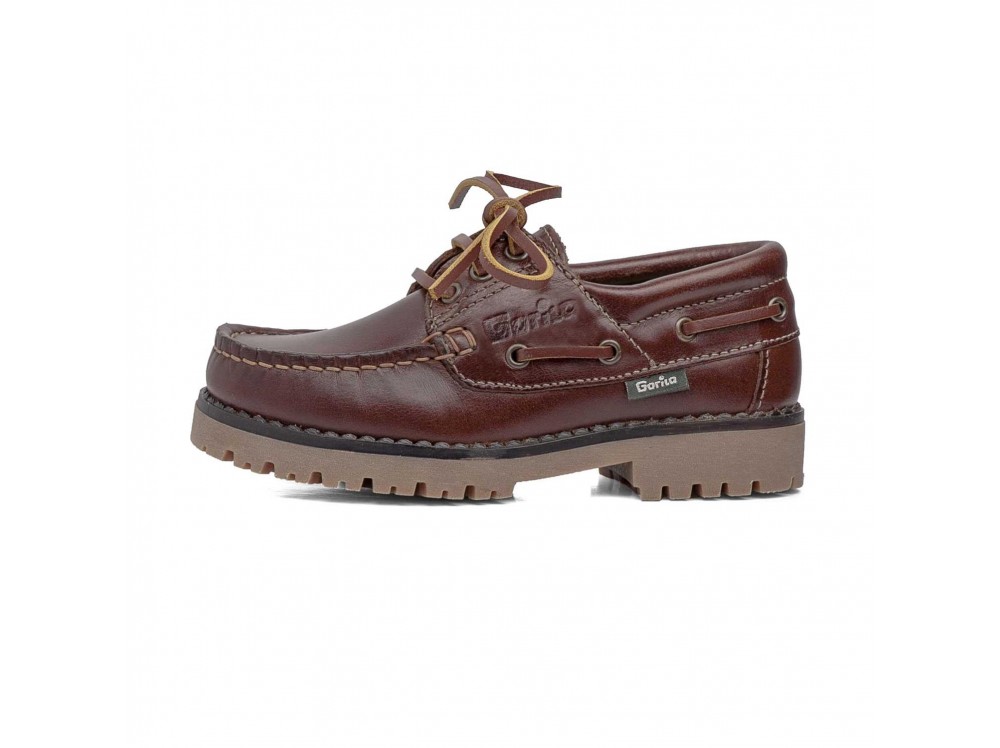 Naútico de invierno con cordón en piel marrón Gorila