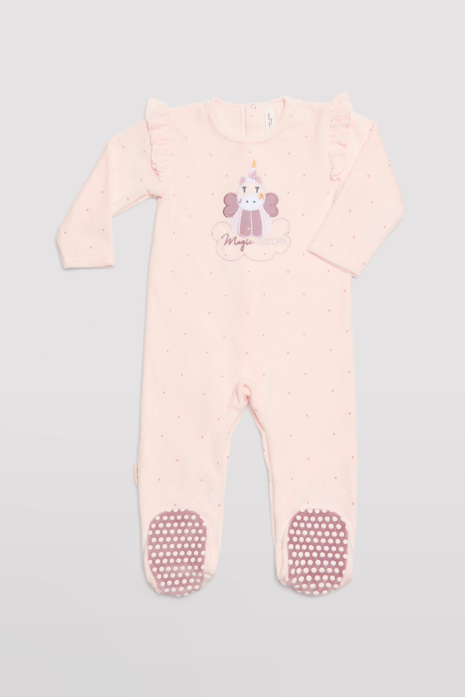 Pelele bebé manga larga unicornio rosa