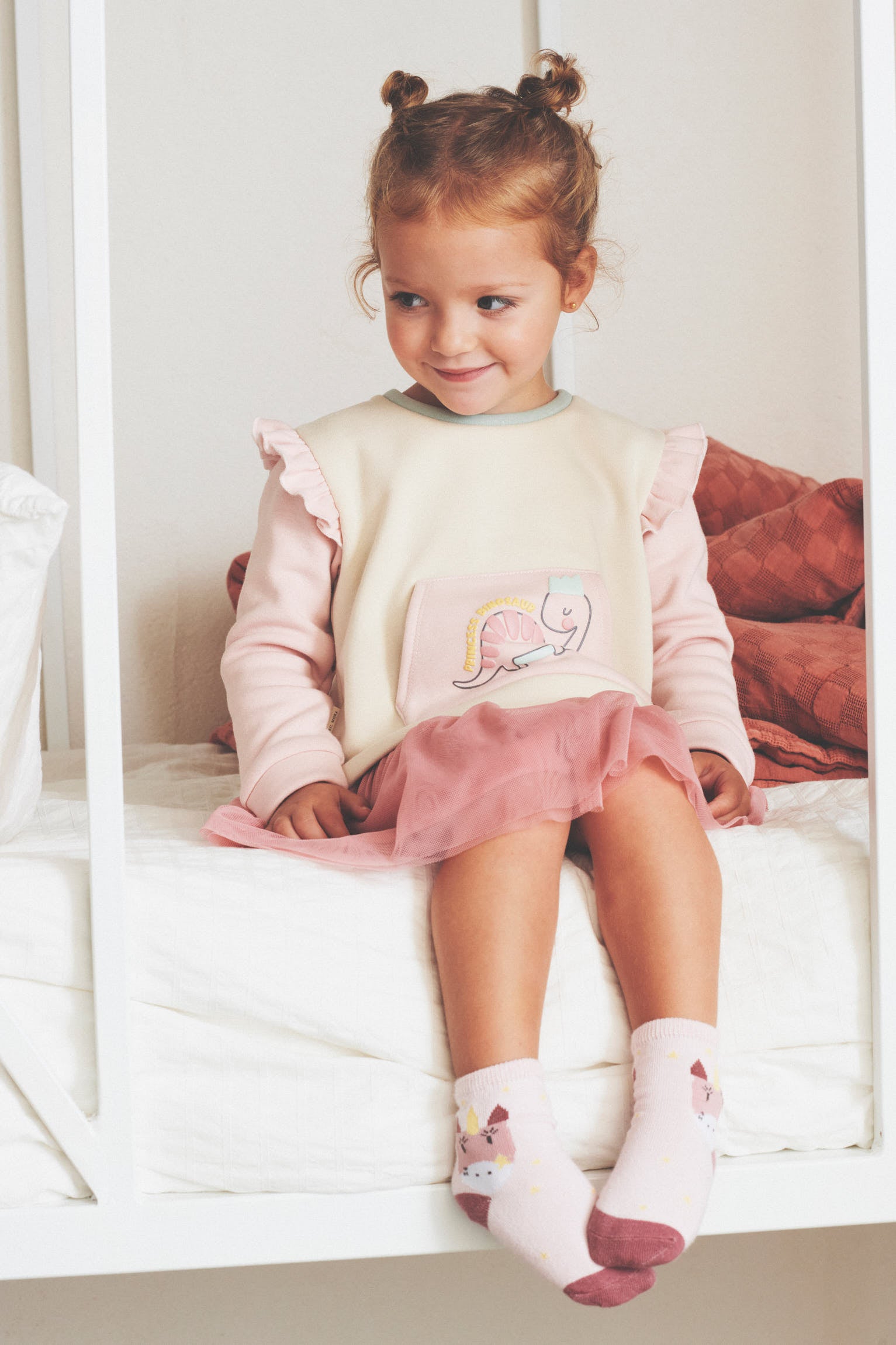 Vestido bebé tutú manga larga rosa