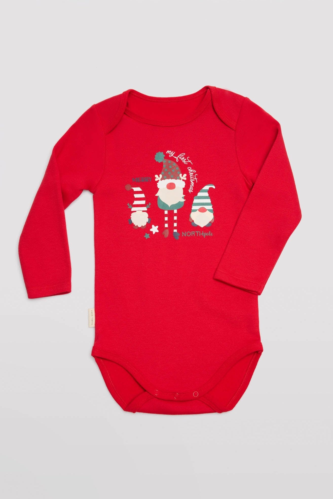Body bebé manga larga dibujo navidad
